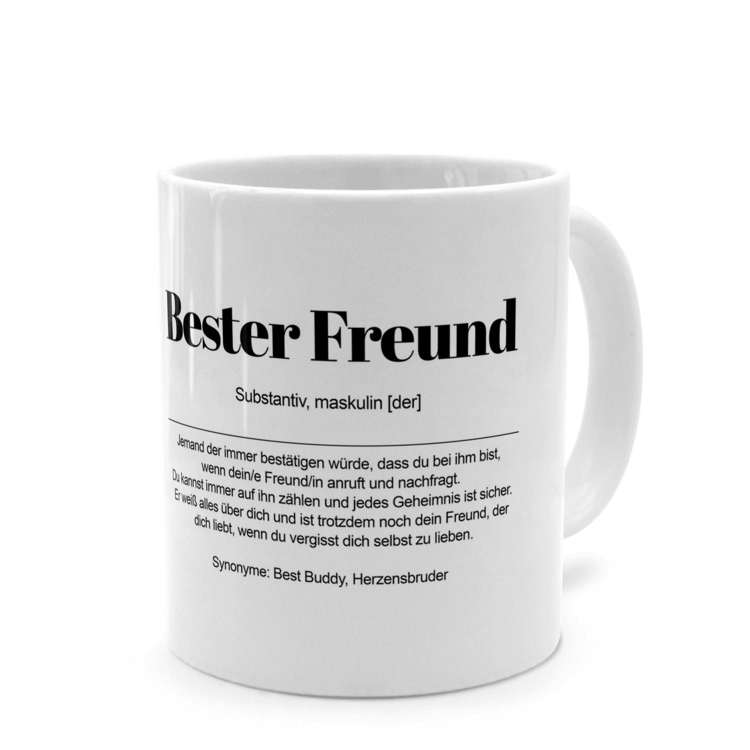 PhotoFancy Tasse mit Definition 'Bester Freund' - Tasse mit Spruch, Tasse Standard - Weiß