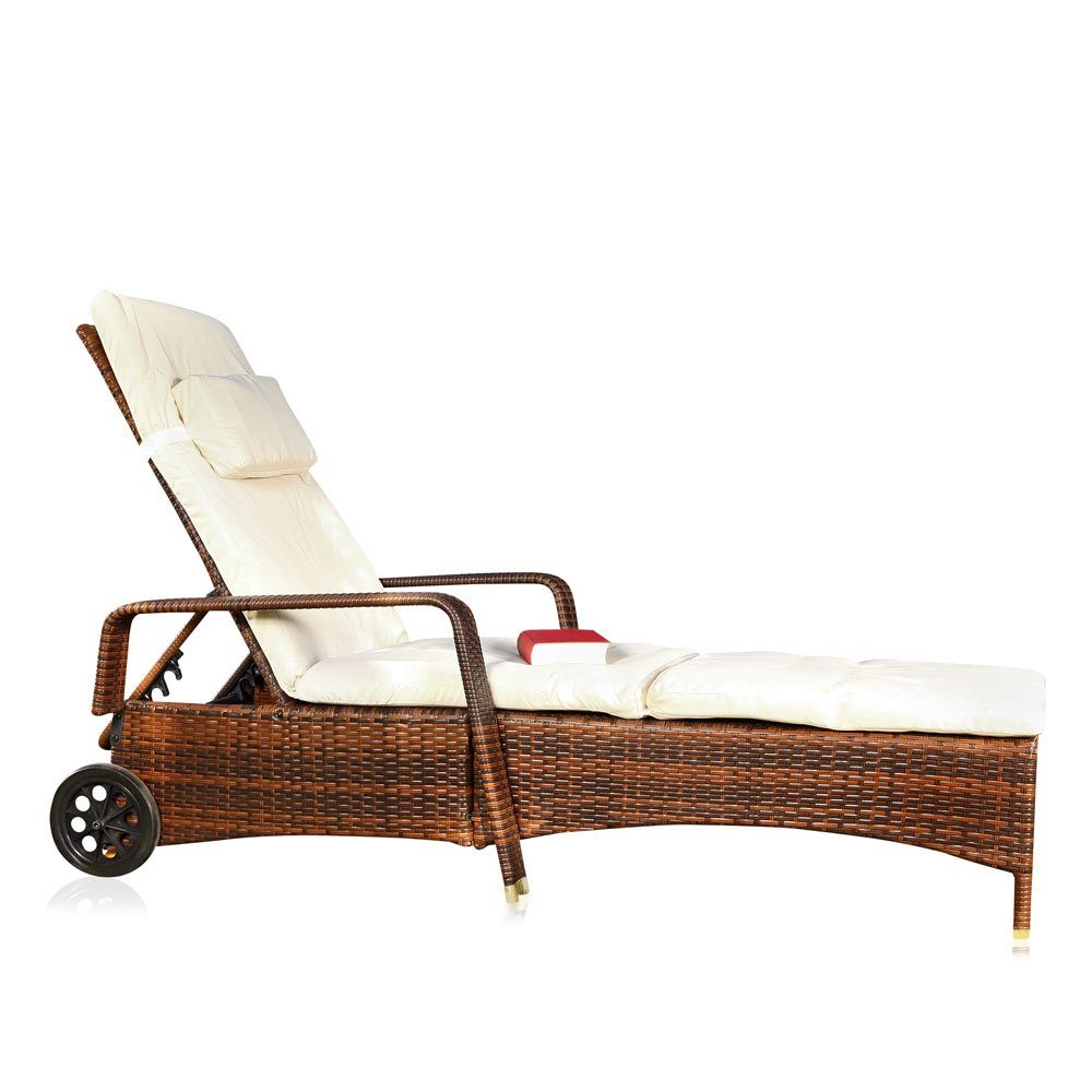 Feel2Home Gartenliege Sonnenliege Polyrattan Gartenlounge Liegestuhl günstig online kaufen