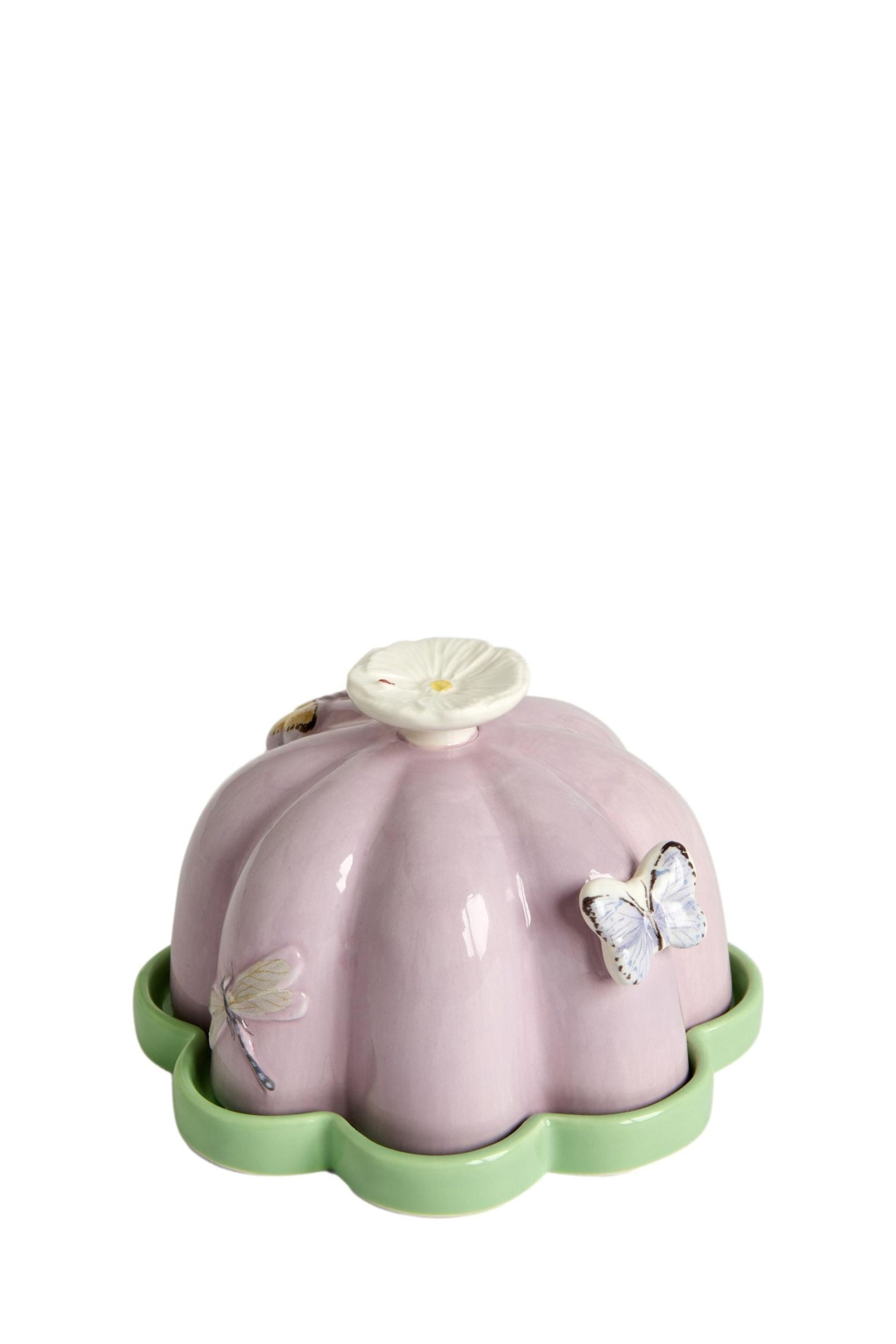 Next Butterdose Butterdose mit floralem Wildtiermuster, Steingut, (1-tlg)