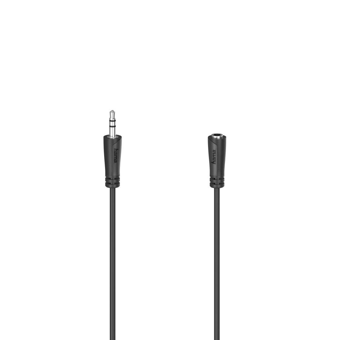 Hama Audio-Verlängerungskabel, 3,5-mm-Klinken-Stecker-Kupplung Klinkenkabel Audio-Kabel, 3,5-mm-Klinke, 3,5-mm-Klinke (500 cm)