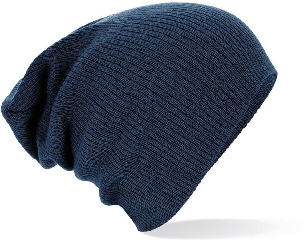 Strickmütze Design Beanie Winter Beanie Doppelt Soft-Touch Navy gestrickt Goodman French Slouch