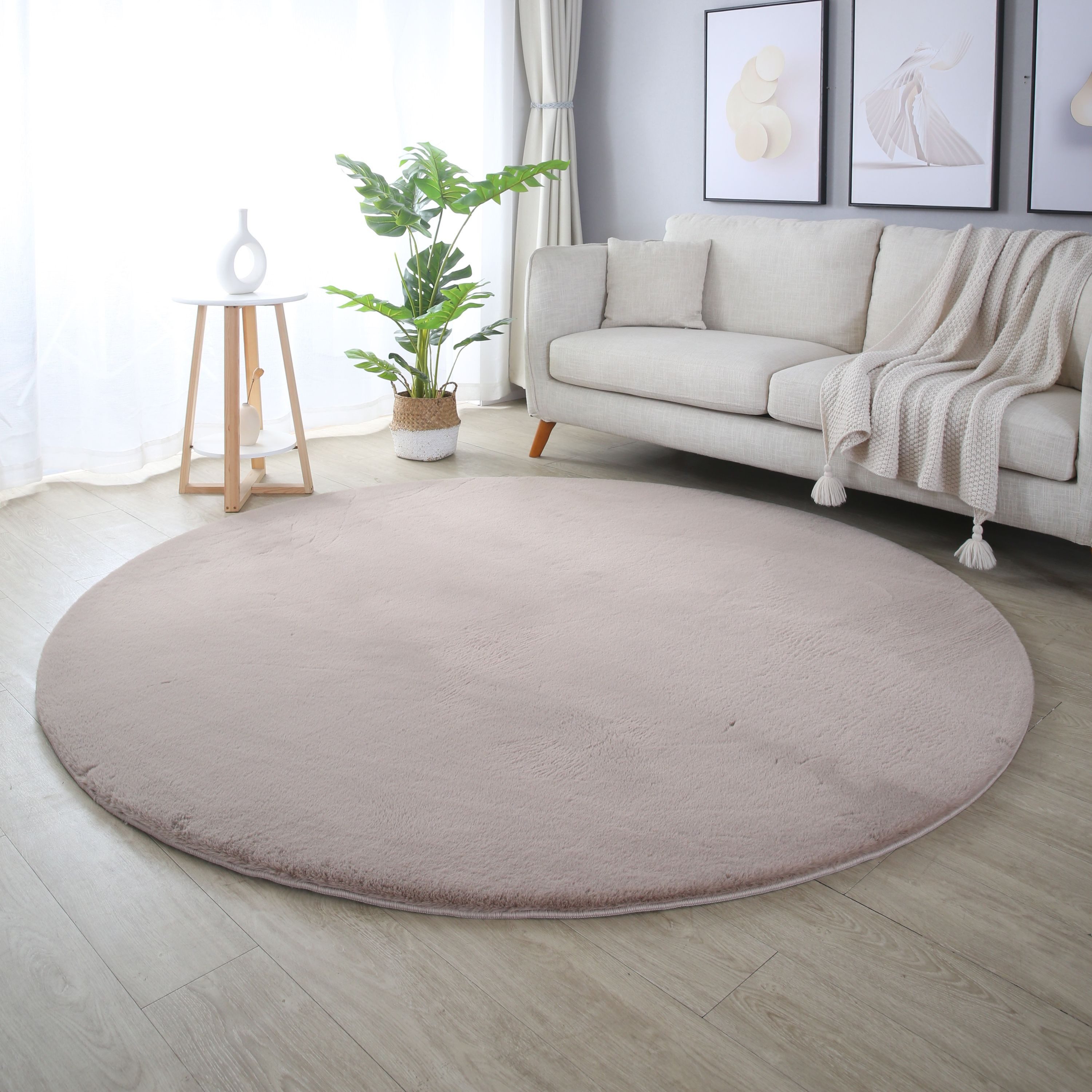 SIMPEX24 Teppich Unicolor - Einfarbig, Rund, günstig online kaufen