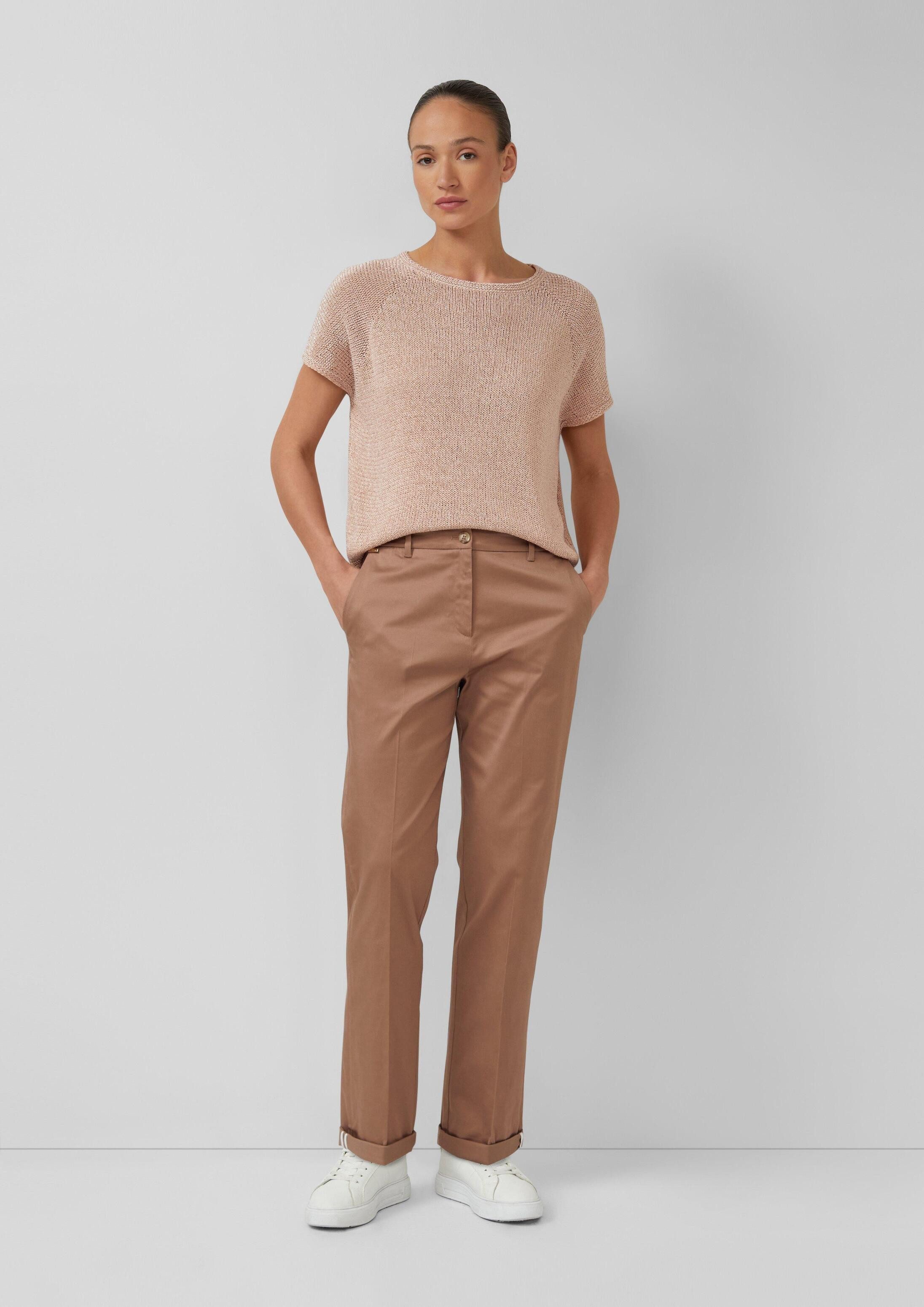 s.Oliver 7/8-Hose Hose Chinohose mit Turn-up aus Baumwollsatin