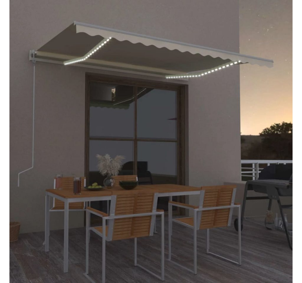 Thumbnail - vidaXL Markise Automatische Markise mit LED Windsensor 400x300 cm Creme