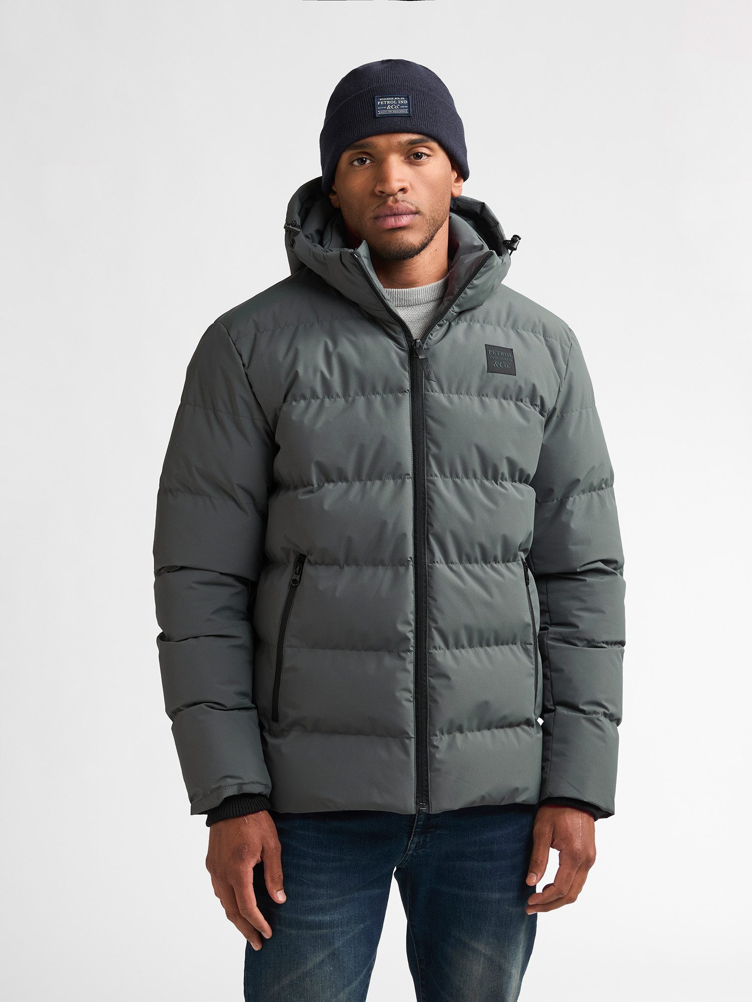 Petrol Industries Outdoorjacke mit Kapuze, mit hohem Stehkragen