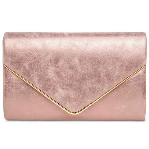 Caspar Clutch CASPAR TA349 Damen elegante Clutch Tasche Abendtasche mit langer Kette