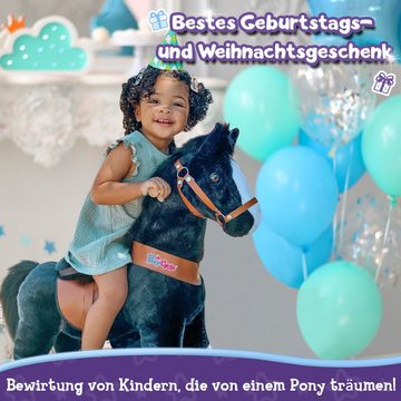 PonyCycle Reitpferd PonyCycle® Modell U Kinder Reiten auf Spielzeug auf rollen - Schwarz, Größe 3 für 3-5 Jahre, Ux326