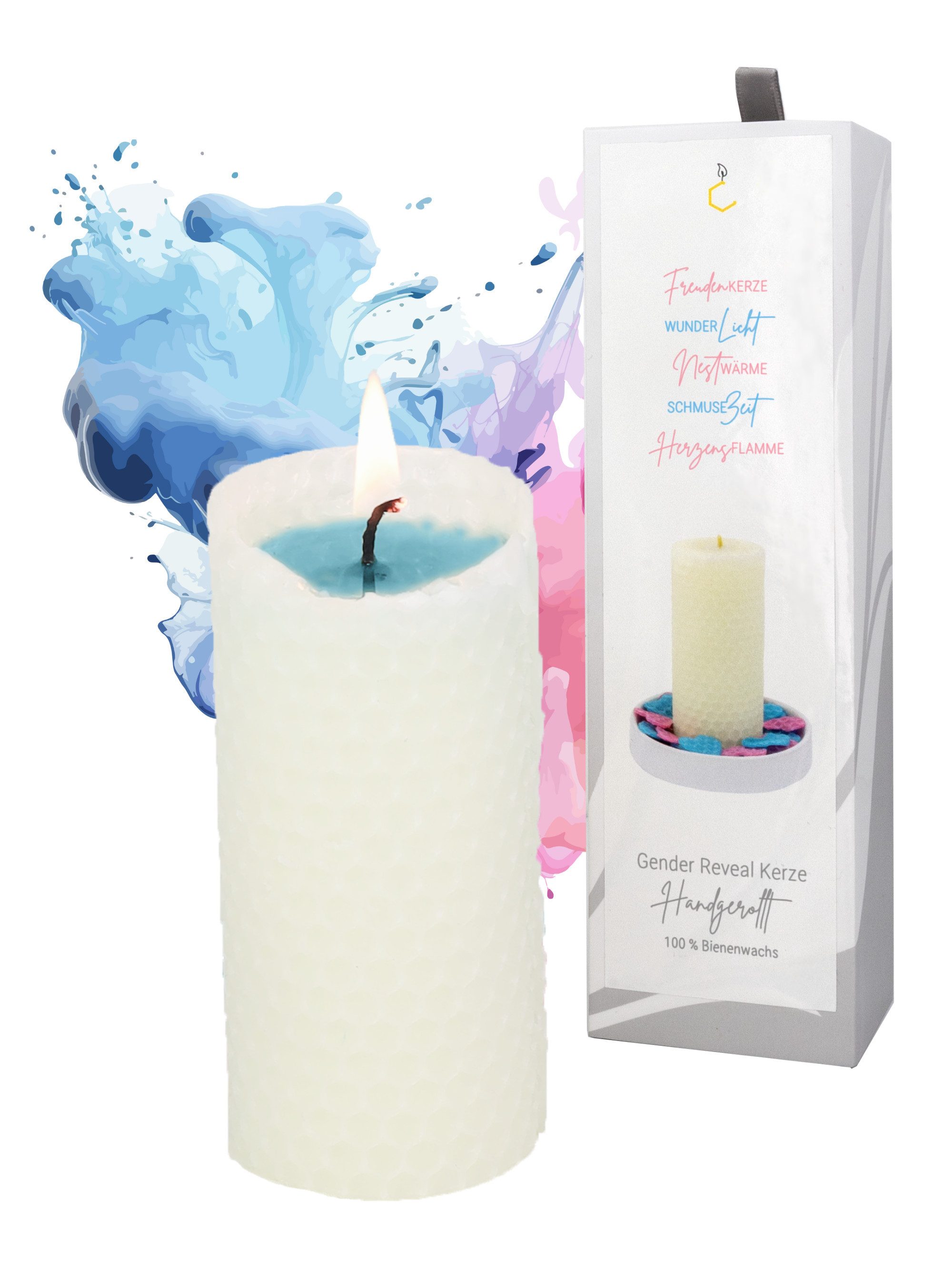 Wachsmann Bienenprodukte Geburtstagskerze Gender Reveal Boy günstig online kaufen