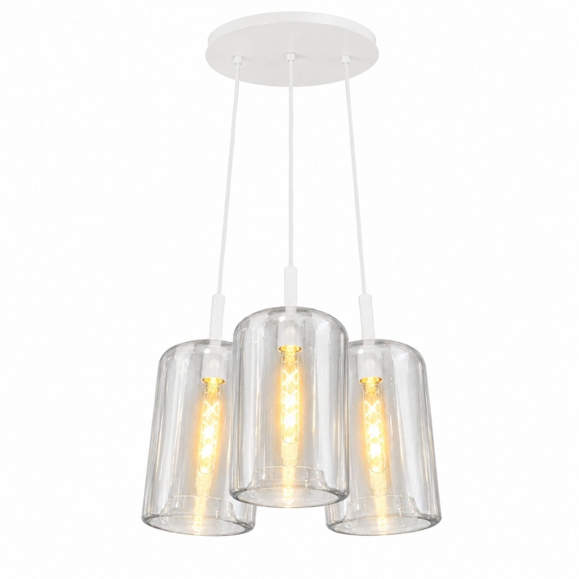 s.luce Pendelleuchte s.luce Cruet Glas-Pendelleuchte Cluster 3-flammig 3x17 Klar