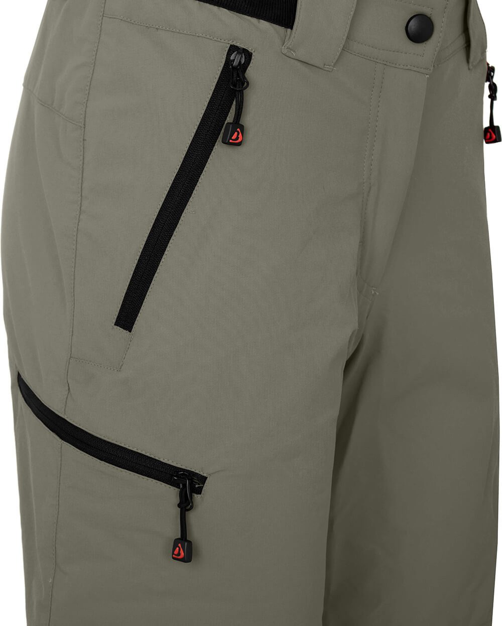 Bergson Outdoorhose VIDAA COMFORT Bermuda Damen Wandershorts, leicht, strapazierfähig, Normalgrößen, grau/grün – Bild 3 von 4