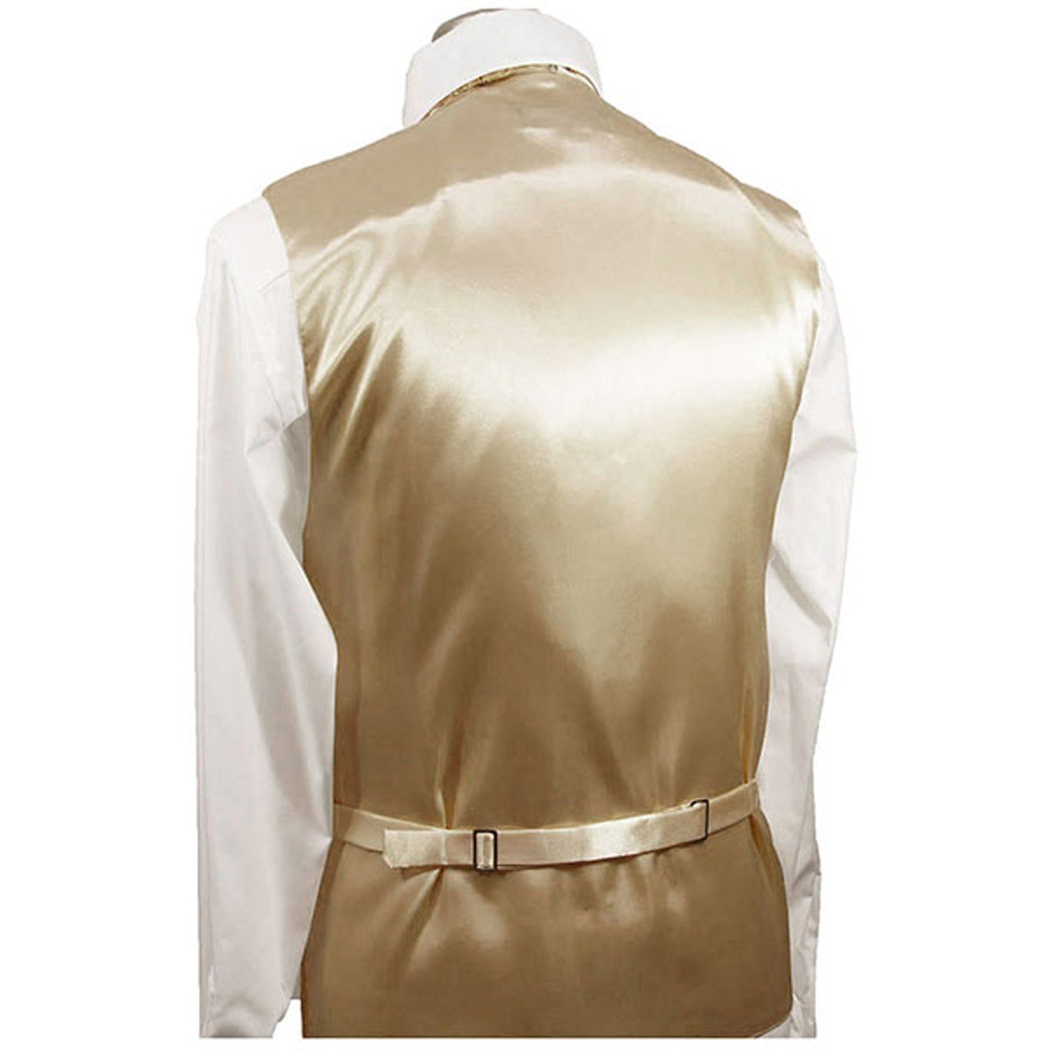 Paul Malone Anzugweste Herren Hochzeitsweste mit Plastron Set 2tlg gestreift - Bräutigam (Set, 2-tlg., mit Weste und Plastron) cappuccino braun V28, Gr. 102 (MT)