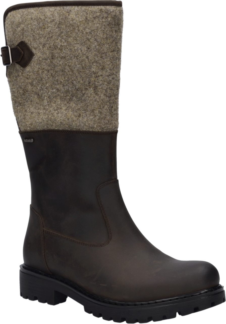 Josef Seibel Melinda 34 Stiefel Blockabsatz, Langschaftstiefel mit Filzbesatz, Weite G