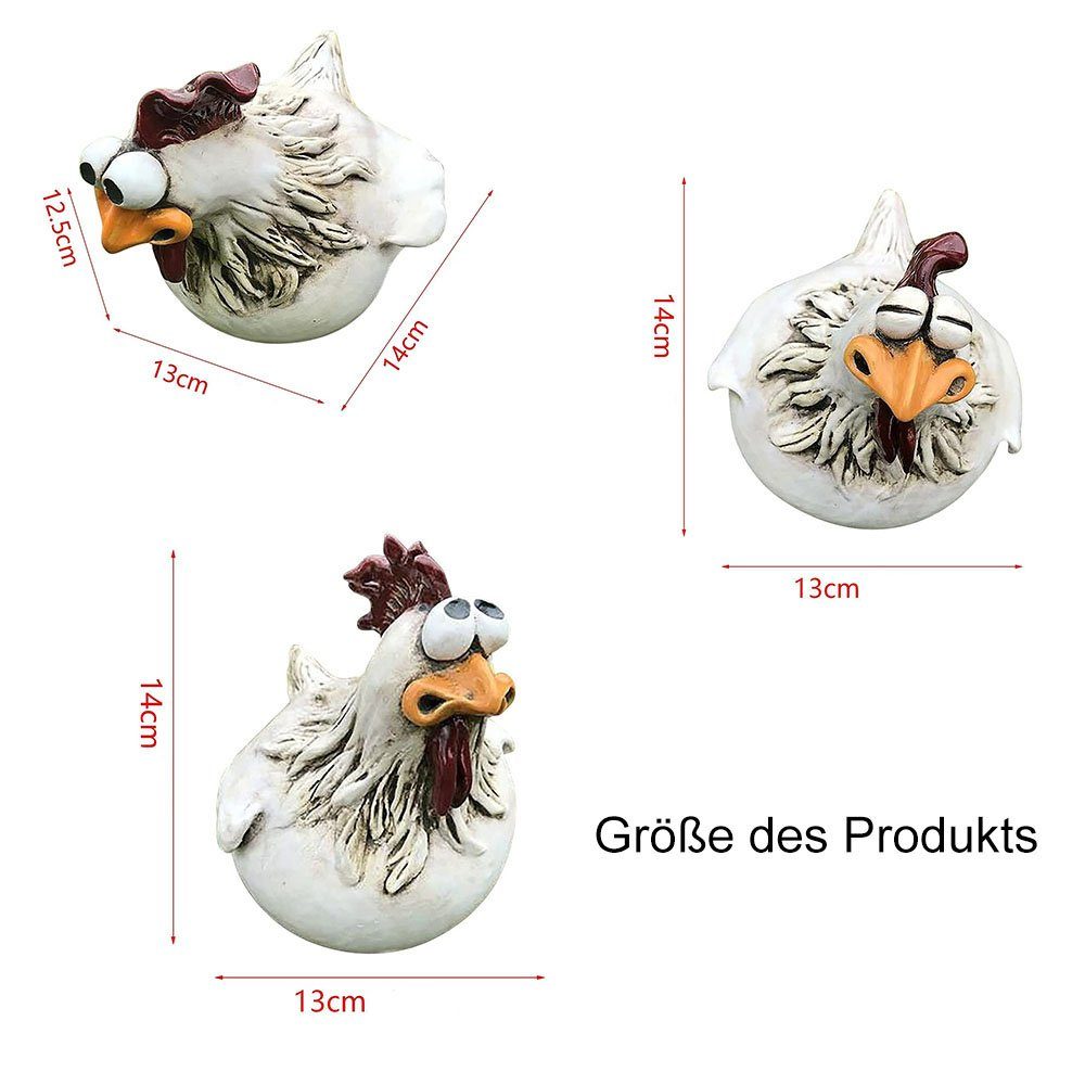 NUODWELL Gartenfigur 3 Stück Gartendeko Rasensprenger Gartenstecker, Hühner günstig online kaufen