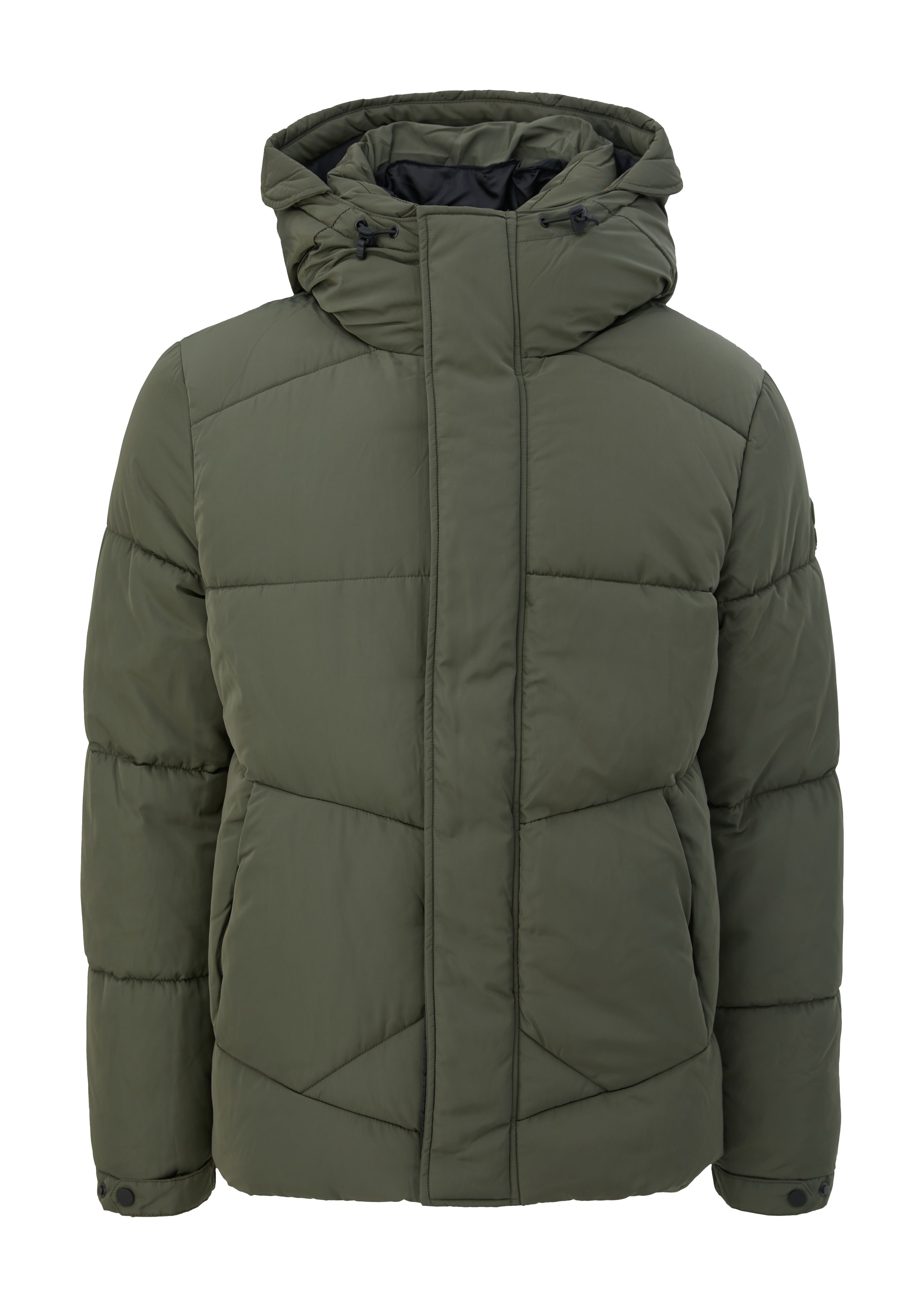 Kapuze Steppjacke Label-Patch s.Oliver Warme Outdoorjacke khaki/oliv mit