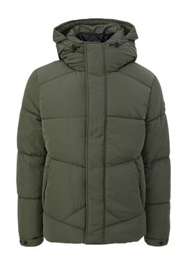 s.Oliver Outdoorjacke Warme Steppjacke mit Kapuze Label-Patch