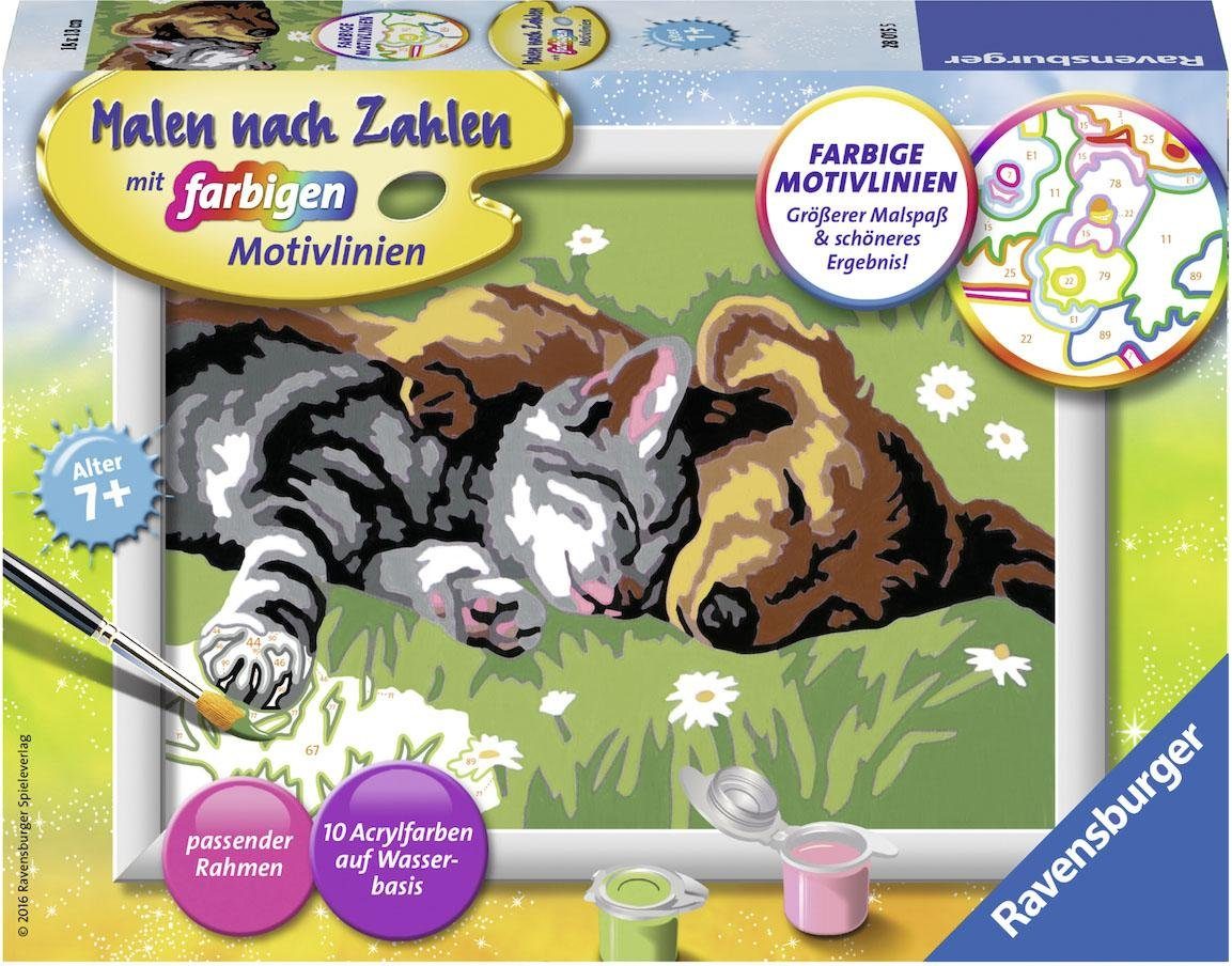 Ravensburger Malen nach Zahlen Tiefer Schlaf, Made in Europe, FSC® - schützt Wald - weltweit