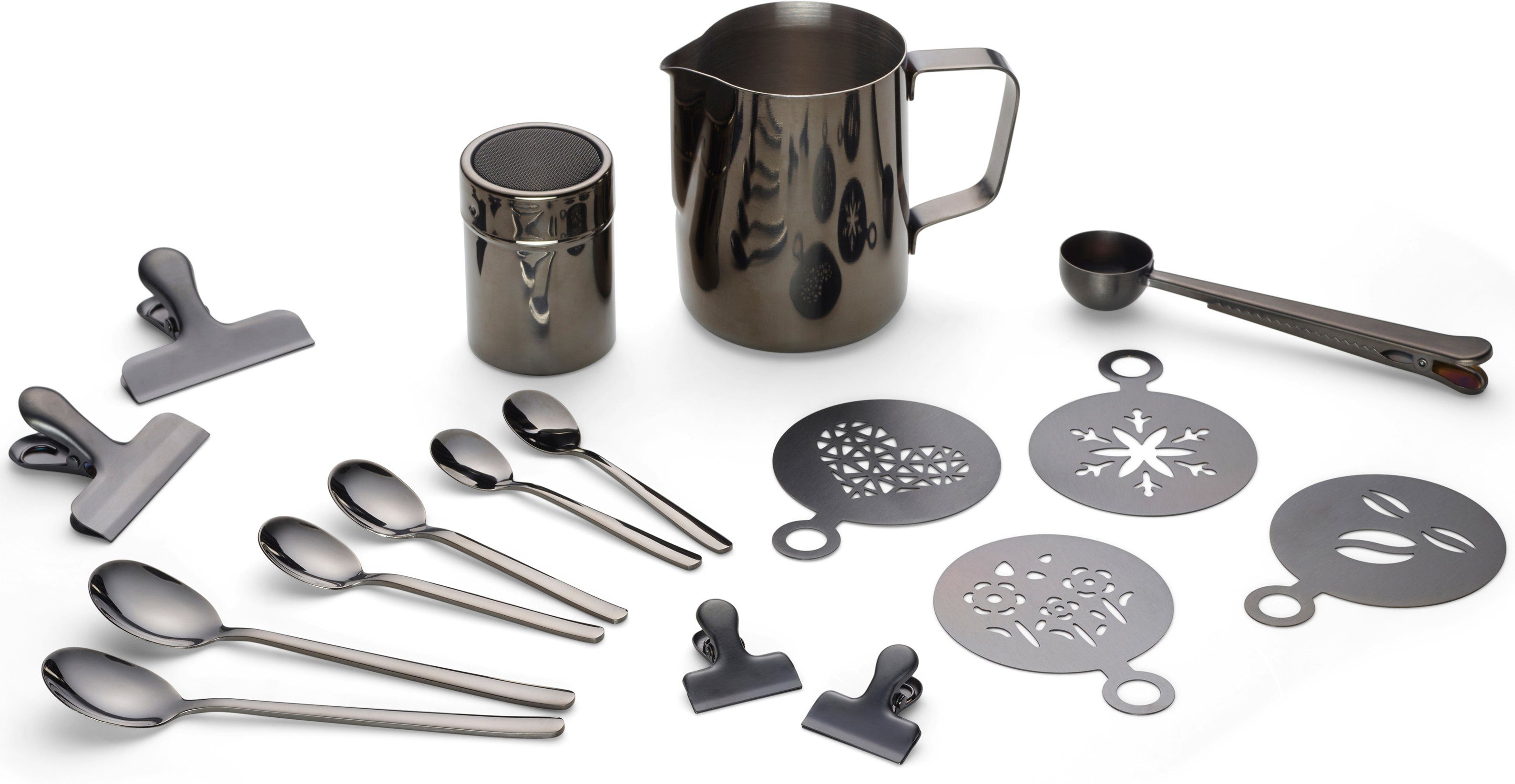 ECHTWERK Barista-Set, Kaffeezubehör-Set, ideal für Cappuccino oder Latte Macchiato, 23-tlg.