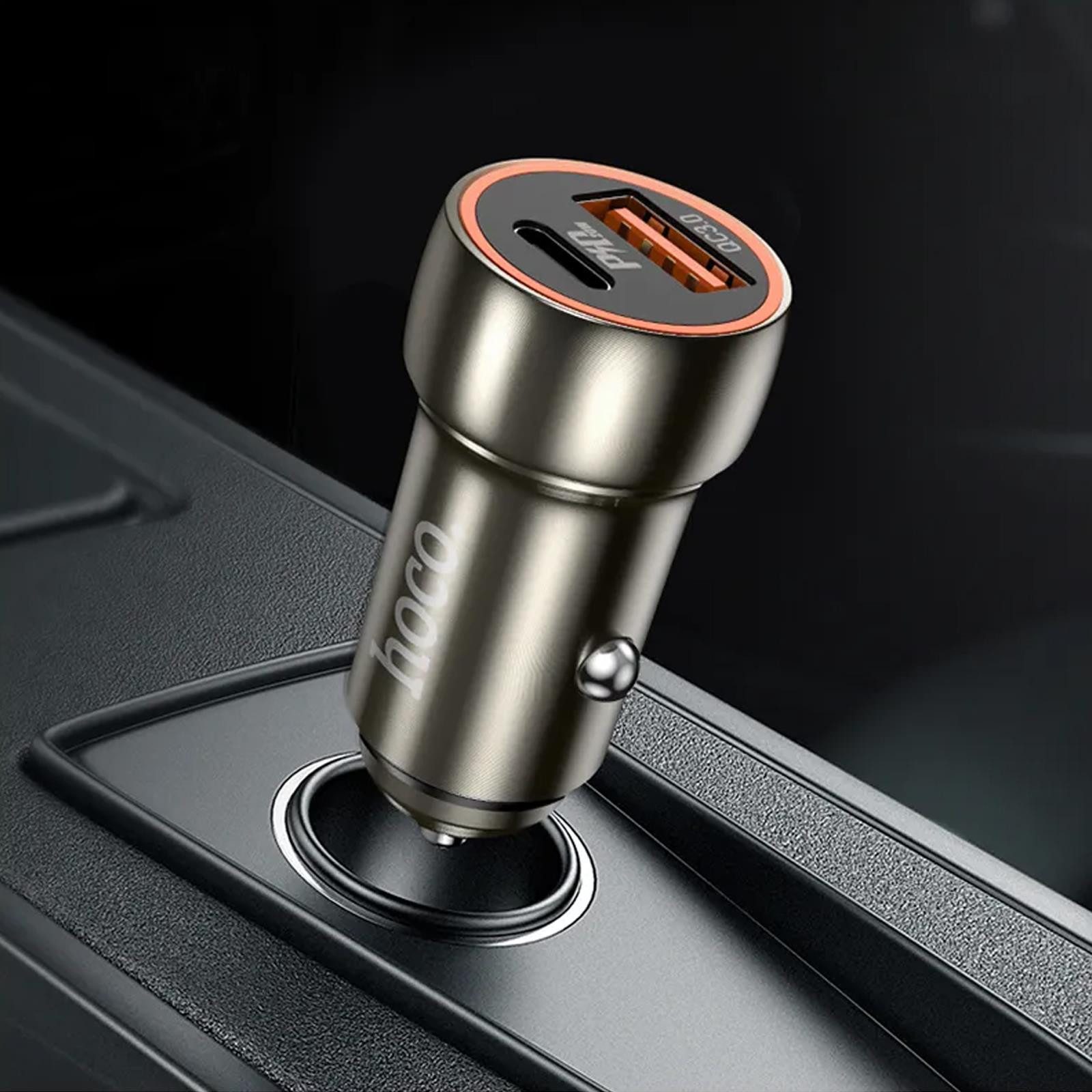hoco. Z46A Solo Smartphone-Ladegerät (3000 mA, KFZ Dual USB Lade Stecker Zigarettenanzünder Charger)