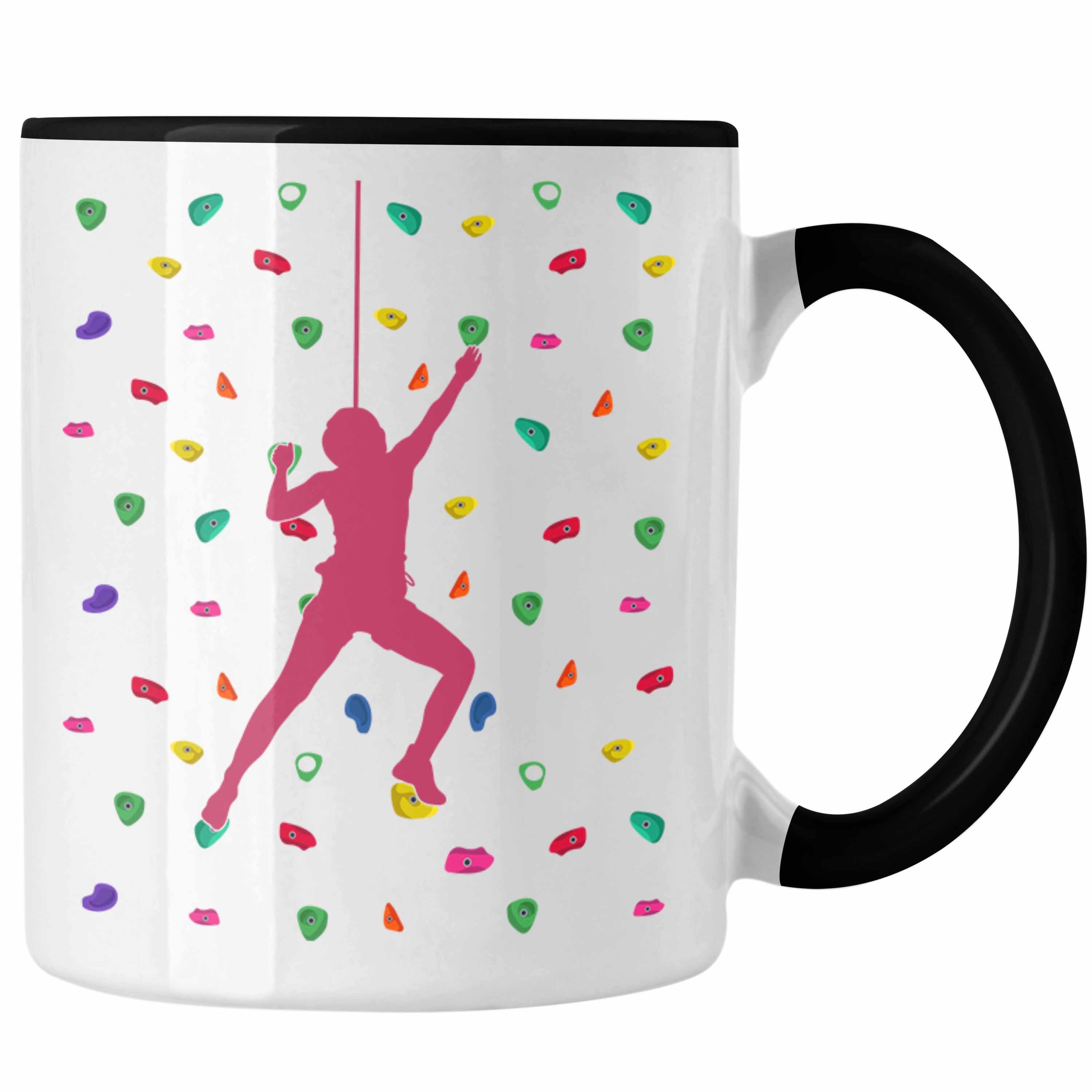 Trendation Tasse Trendation - Klettern Tasse Geschenk Hobby Kletterer Geschenkidee Lustige Tasse Schwarz | Teetassen