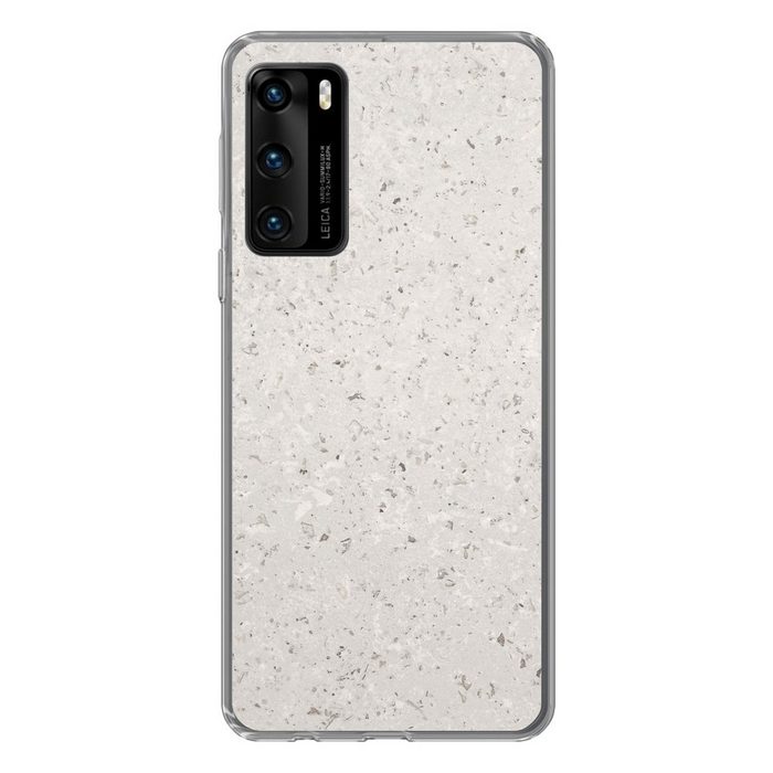 MuchoWow Handyhülle Granit - Grau - Muster - Design - Weiß Handyhülle Huawei P40 Handy Case Silikon Bumper Case