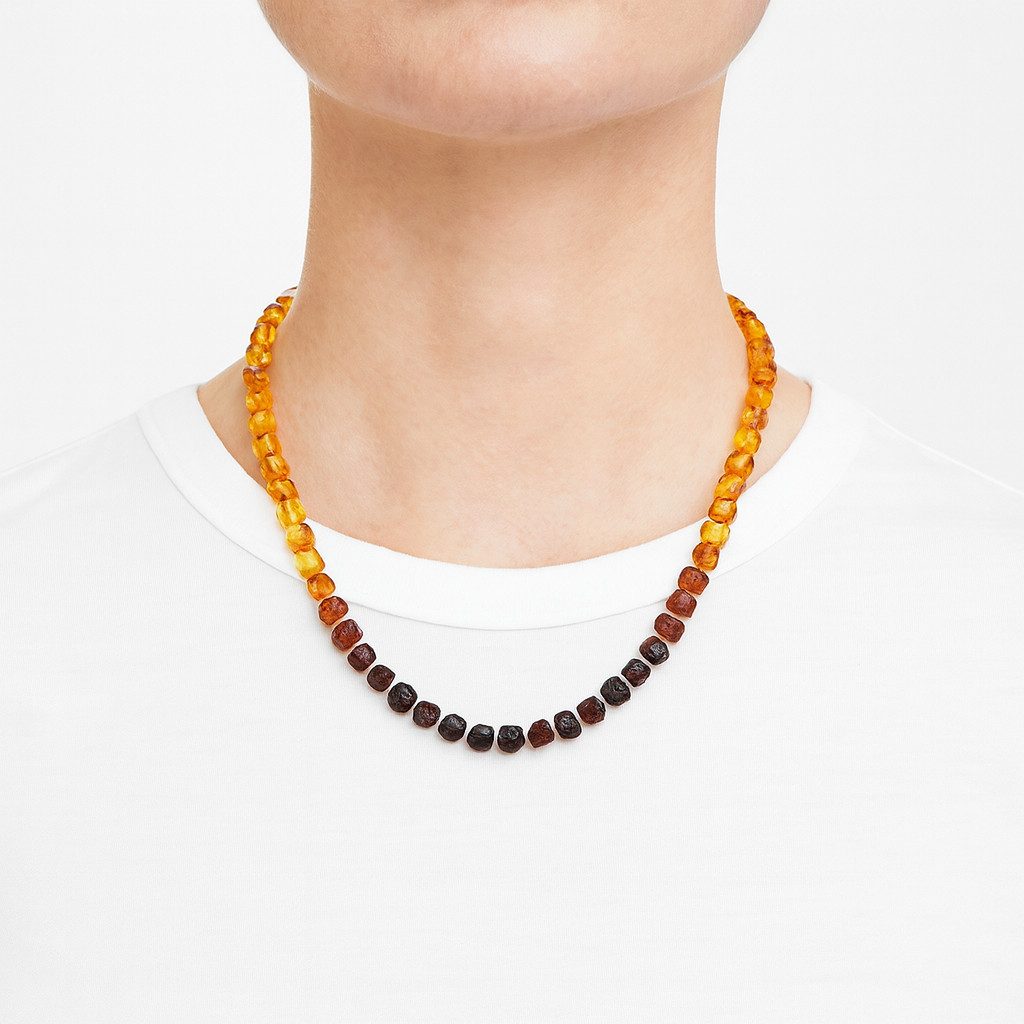 M-Punkt24 Collier Bernstein (Halskette, 54cm, Echter Bernstein, Partner-Look, inkl. Etui), Damen und Herren - Unisex Schmuck