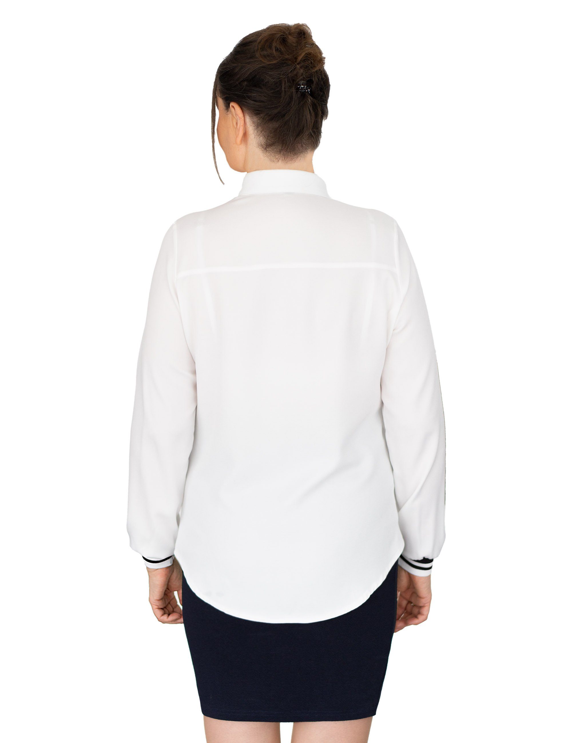 HEVENTON Hemdbluse mit Strickbündchen