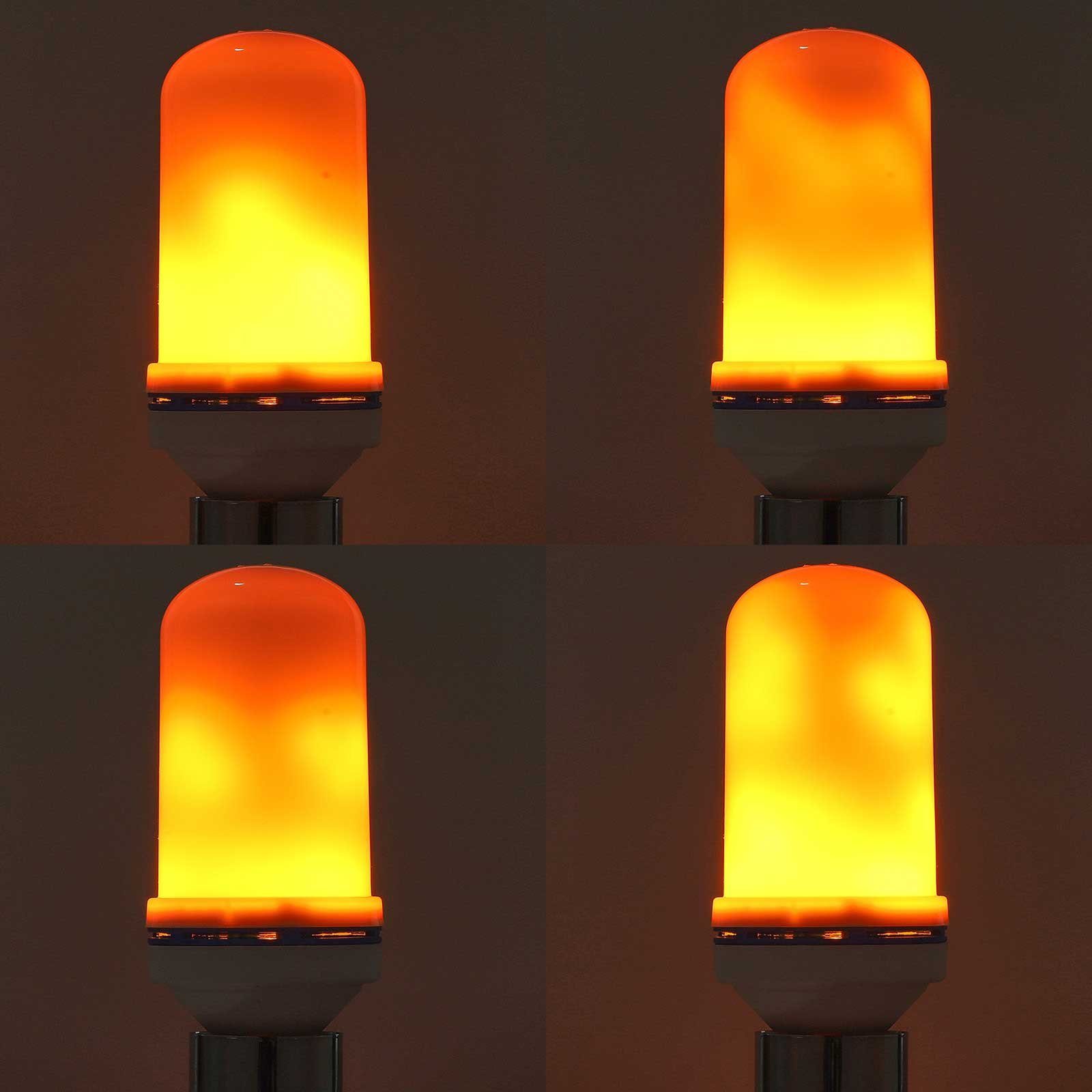 Rosnek LED Dekolicht E27, 4 Modi, für Flammeneffekt, Regenbogen/Gelb/Blau Weihnachten, Halloween