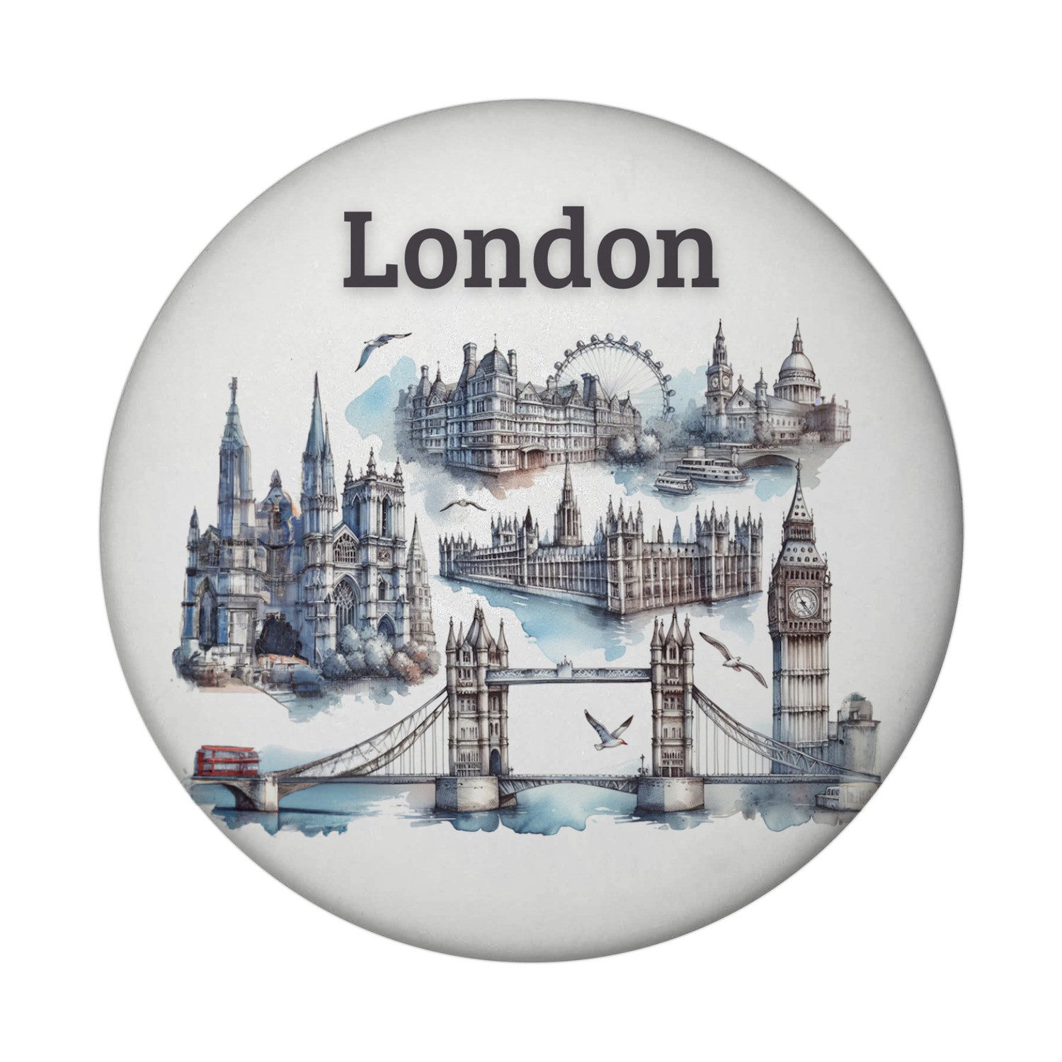 speecheese Magnet Skyline London Magnet mit Flaschenöffner rund