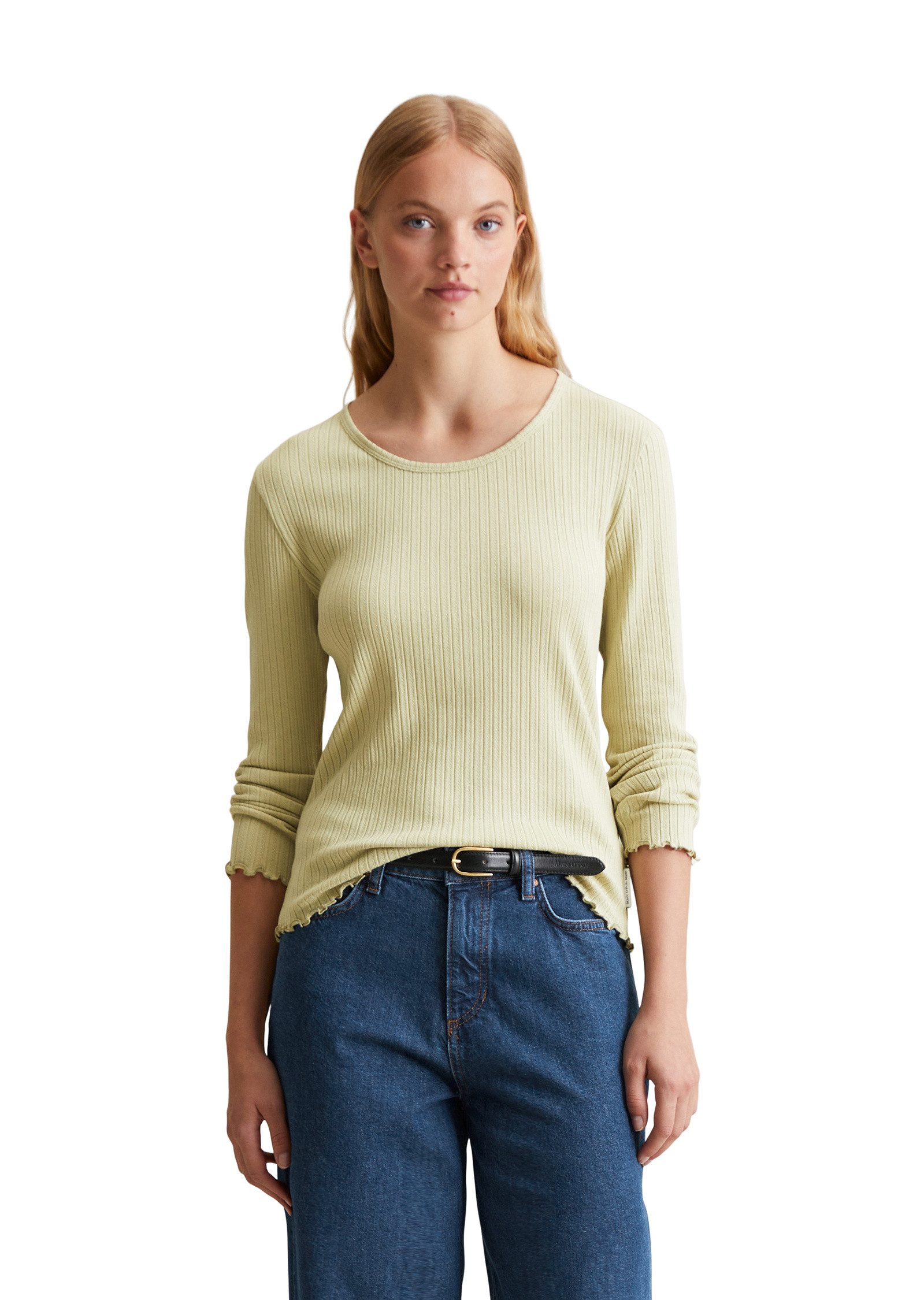 Marc O'Polo DENIM Langarmshirt aus modernem Ribbjersey günstig online kaufen