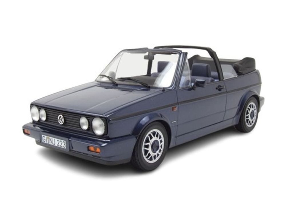 Norev Modellauto VW Golf 1 Cabrio Quartett 1992 blau metallic, Maßstab 1:18