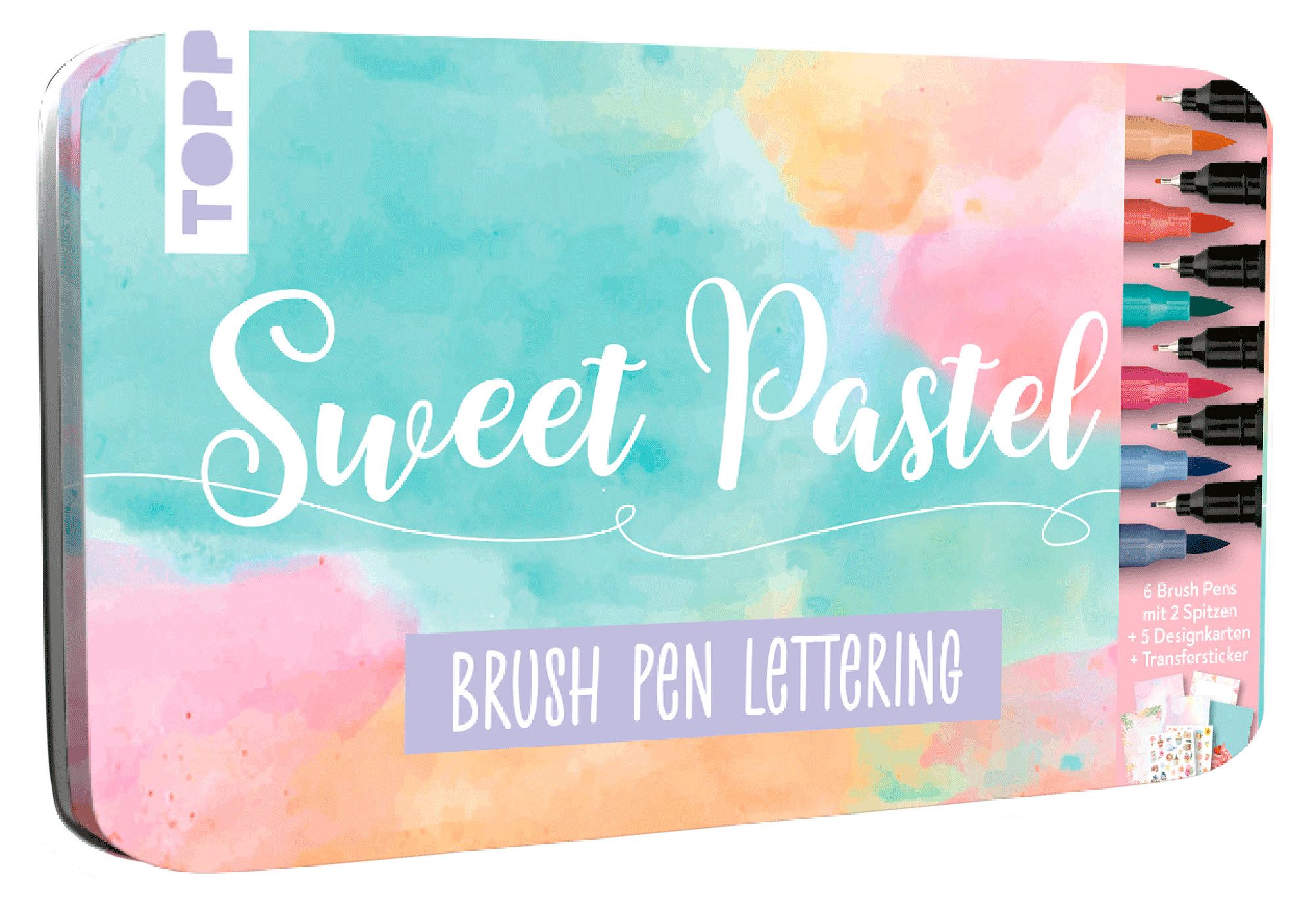 Topp Fineliner Designdose Brush Pen Lettering Sweet Pastel, (14-tlg), 14 Teile