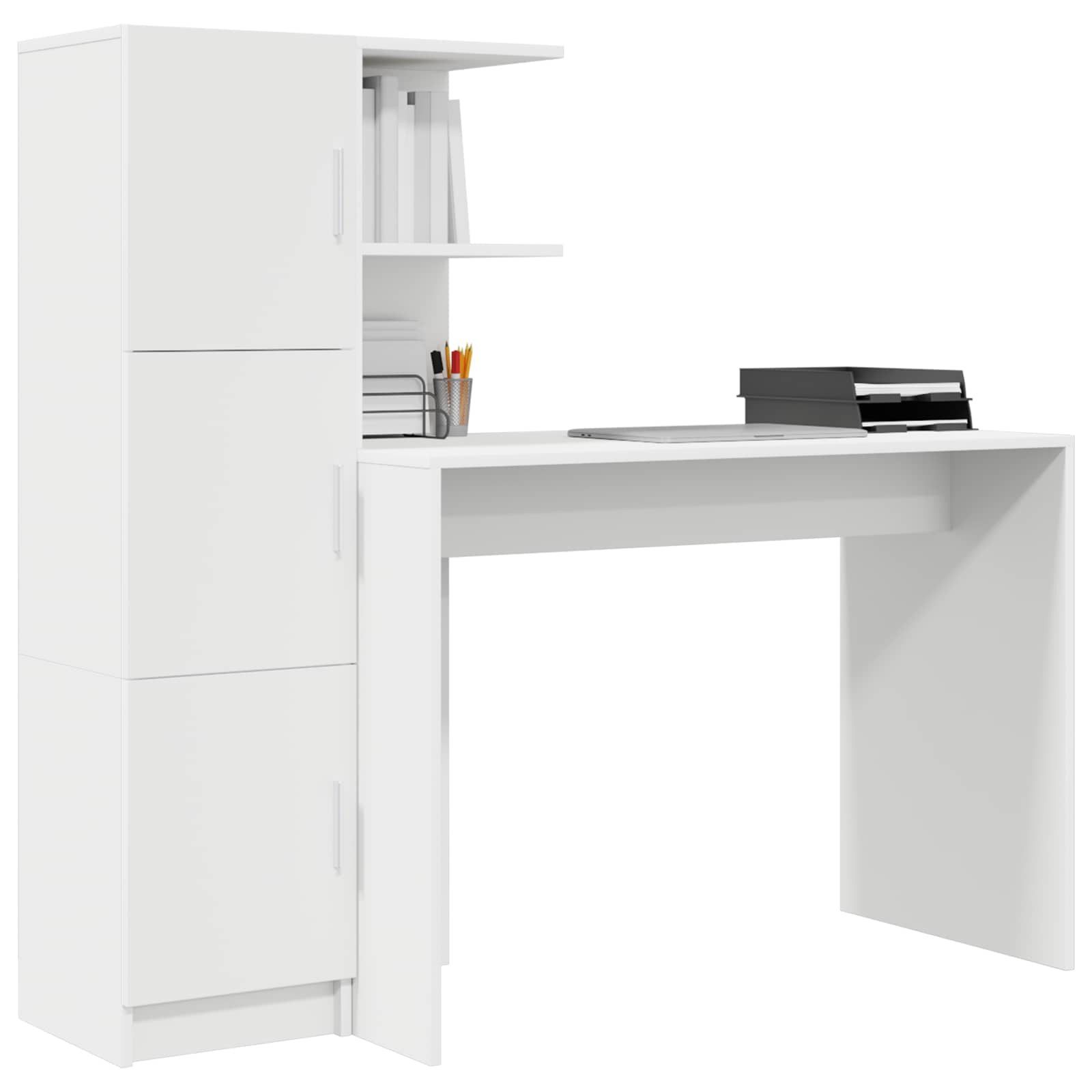 vidaXL Schreibtisch Schreibtisch Weiß 133,5 x 50 x 124 cm 2 stk. (2-St)