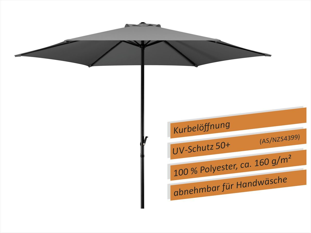 Schneider Schirme Marktschirm Schneider Sonnenschirm Bergamo anthrazit Ø 300 cm