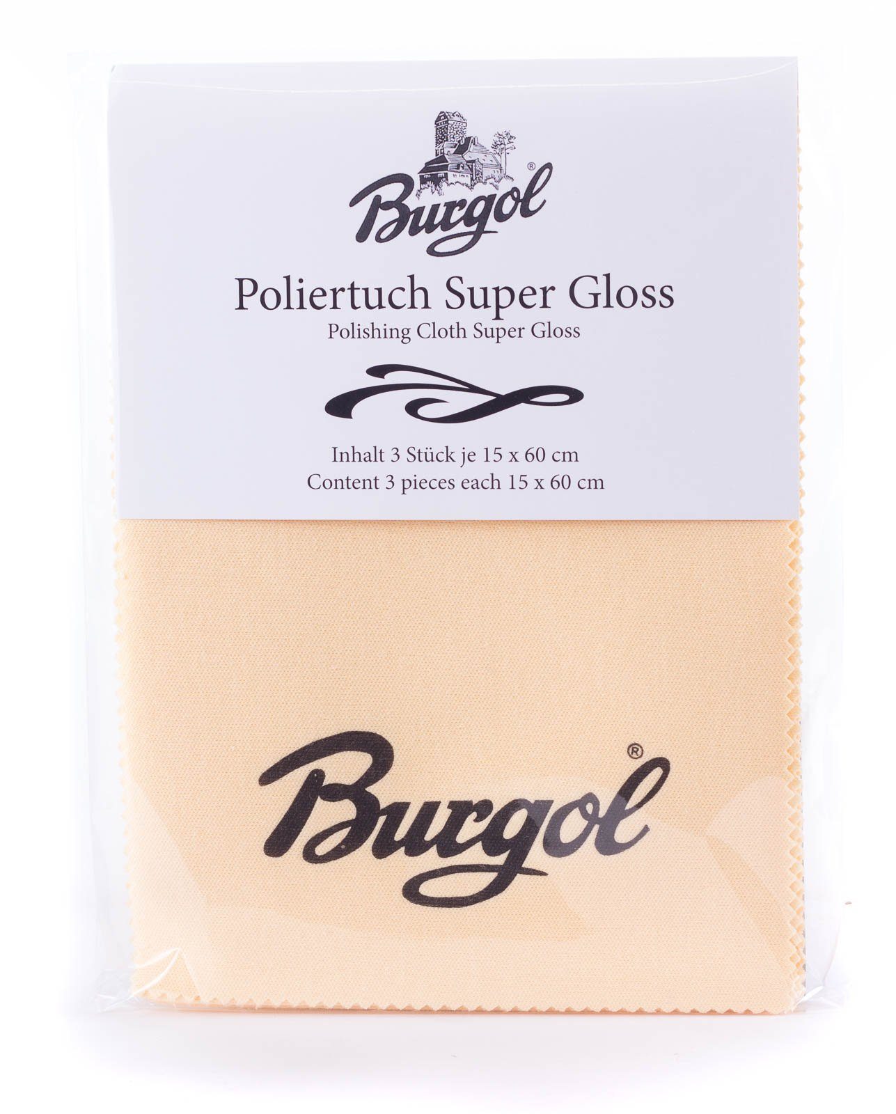 Burgol Poliertuch Super Gloss 3er Set Schuhputztuch (3-tlg)