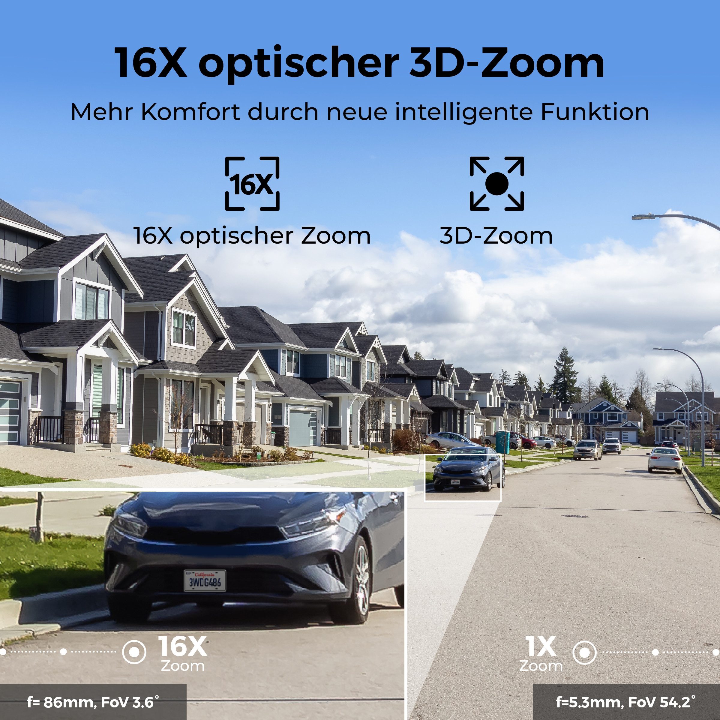 Reolink Überwachungskamera PoE RLC-823S2 (Außenbereich, 4K UHD, 16X Optischer Zoom, 360° Auto-Tracking, Farbnachtsicht)