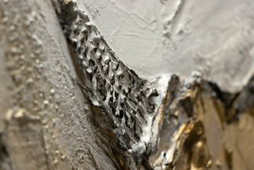 YS-Art Gemälde Unendlichkeit, Abstrakte Bilder, Leinwandbild Abstrakt 3D Effekt in Gold mit Rahmen