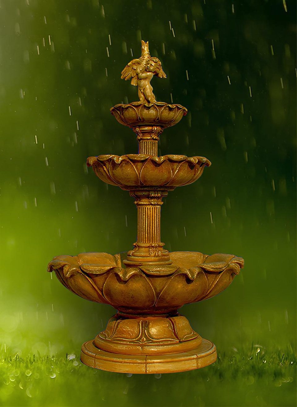 JVmoebel Gartenbrunnen Eleganter Springbrunnen mit beruhigendem Wasserspiel für den Garten, (1 tlg., Artikel 1066), Made in Europa