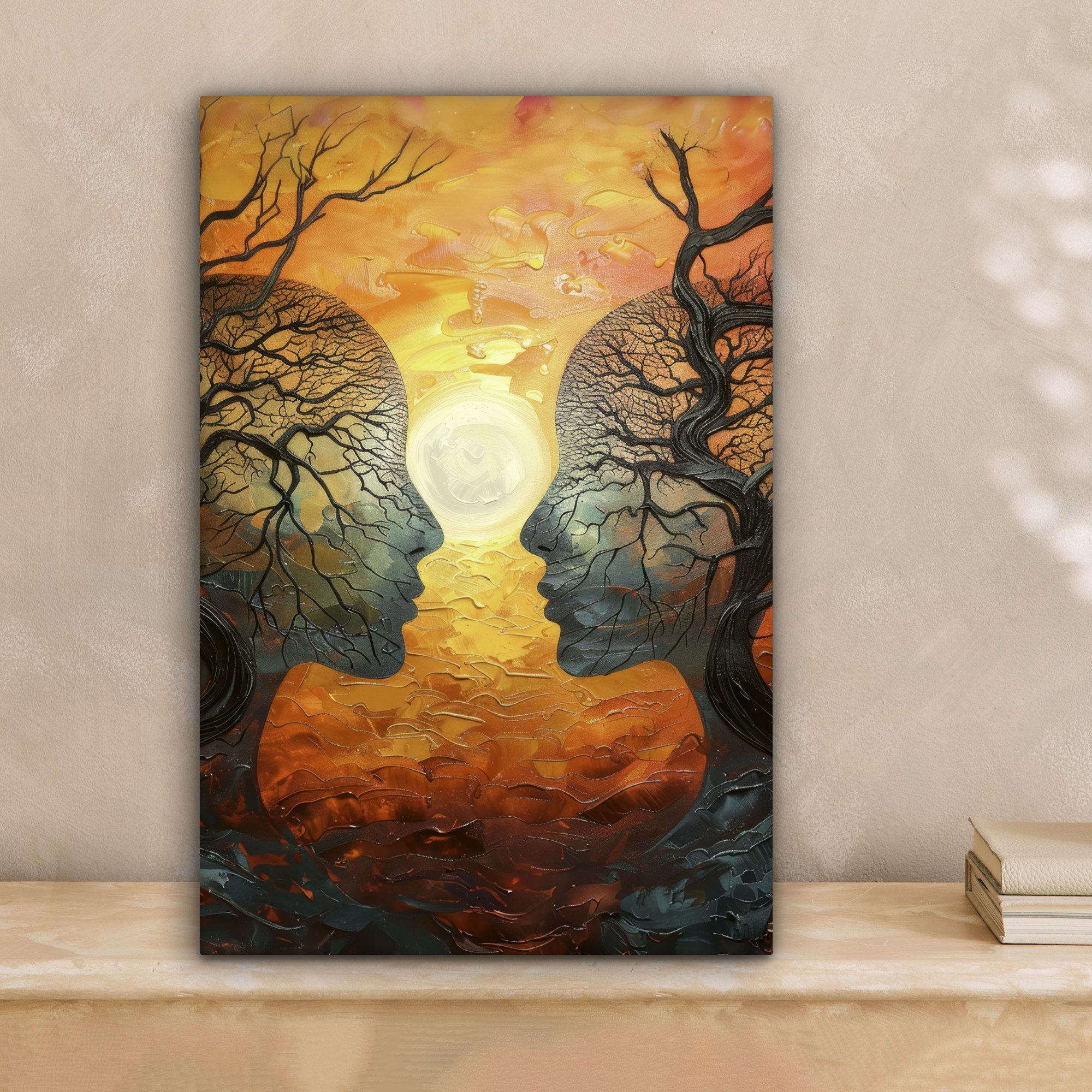OneMillionCanvasses® Leinwandbild Bäume - Gesichter - Sonne - Kunst, Fotodr günstig online kaufen
