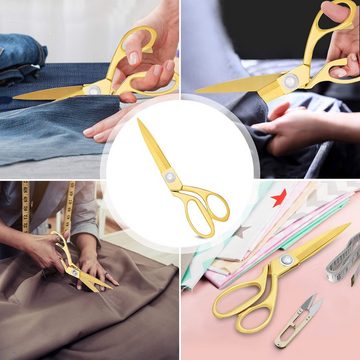 Handi Stitch Papierscheren Goldene Stoffschere mit Fadenschneider - Präzises Schneiden, (1-tlg), Golden Fabric Scissors with Thread Cutter