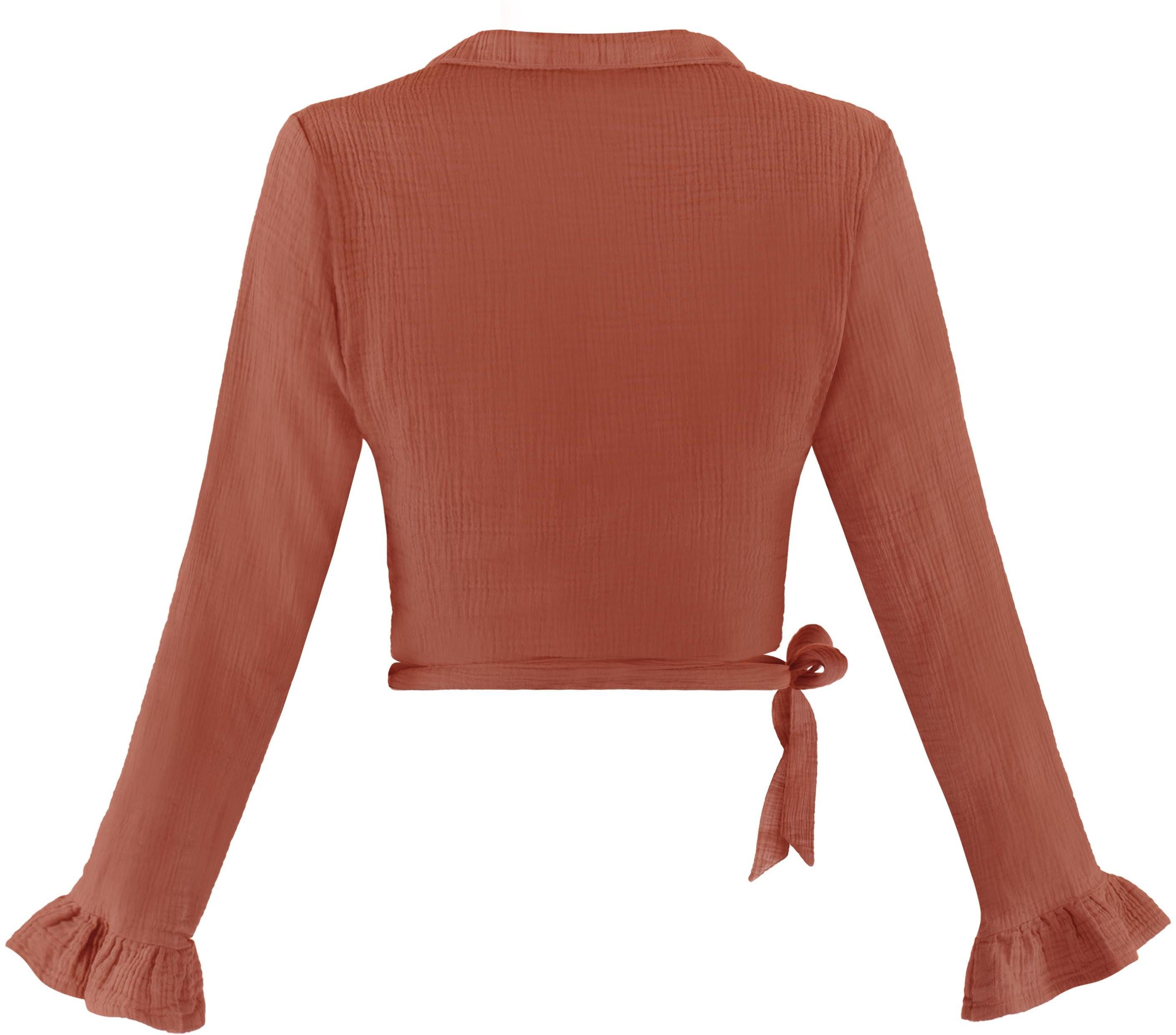 Janice Langarmbluse Musselin Hemd Chalandri Sommerbluse Bluse mit Bindeband günstig online kaufen