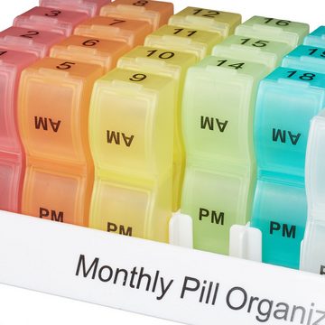 relaxdays Pillendose Englische Tablettenbox für 1 Monat