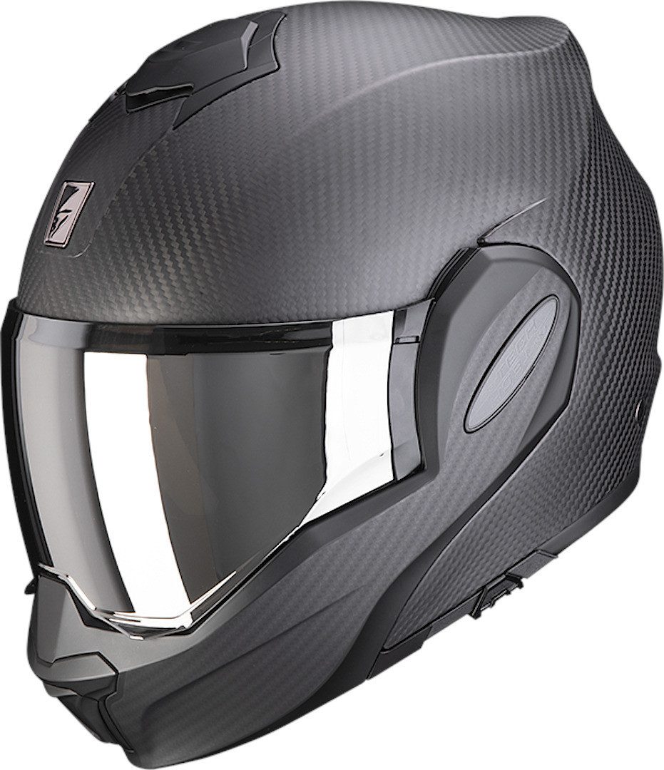 Scorpion Exo Motorradhelm Exo-Tech Evo Solid Carbon Klapphelm, Vorbereitet Für Kommunikationssystem,integriertes Sonnenvisier