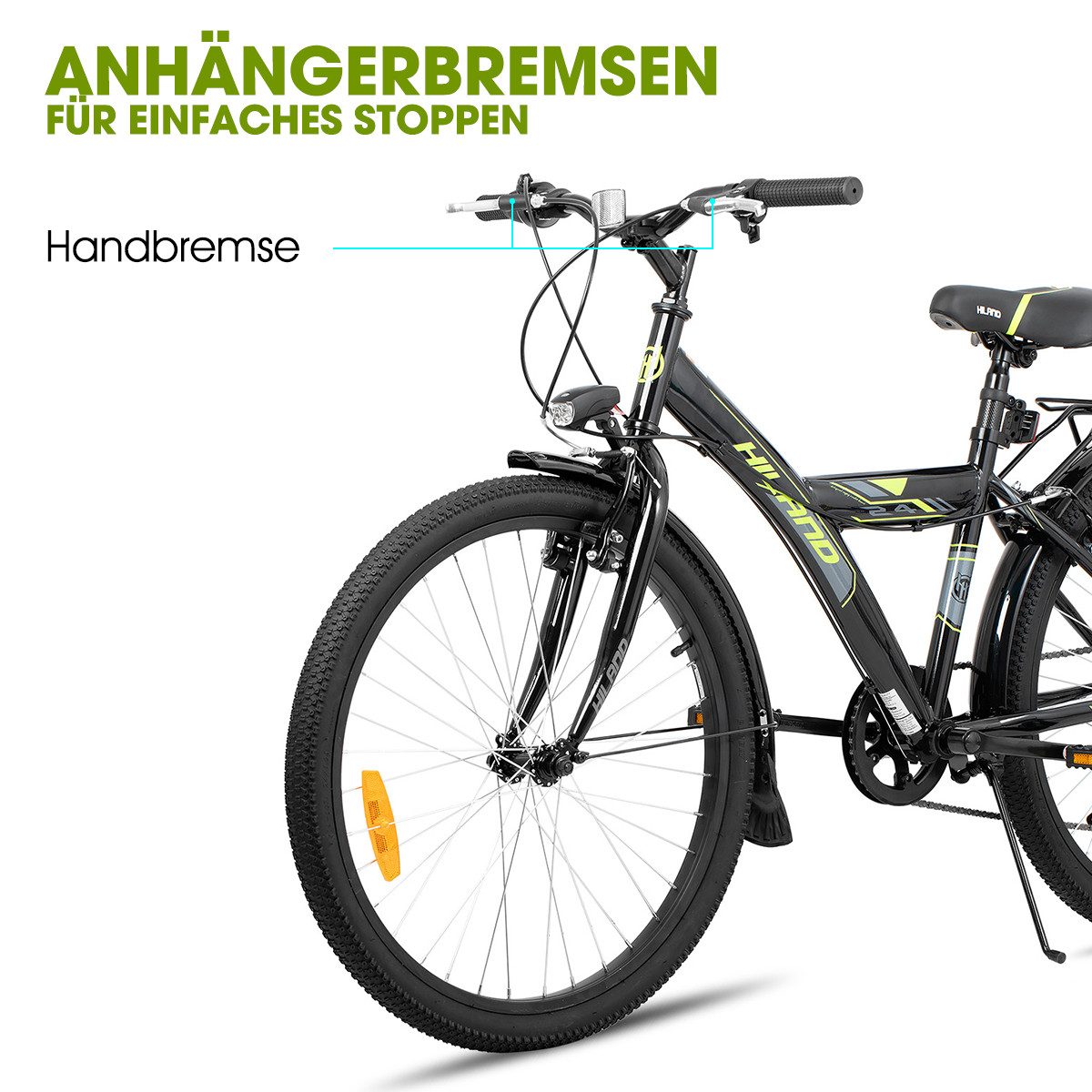 HILAND Kinderfahrrad Sentry+ 20 24 Zoll Mountainbike, MTB für Kinder Jungen Mädchen, mit 6 Gang Schaltung, Gepäckträger, Kotflügel, Fahrradklingel,V Bremse