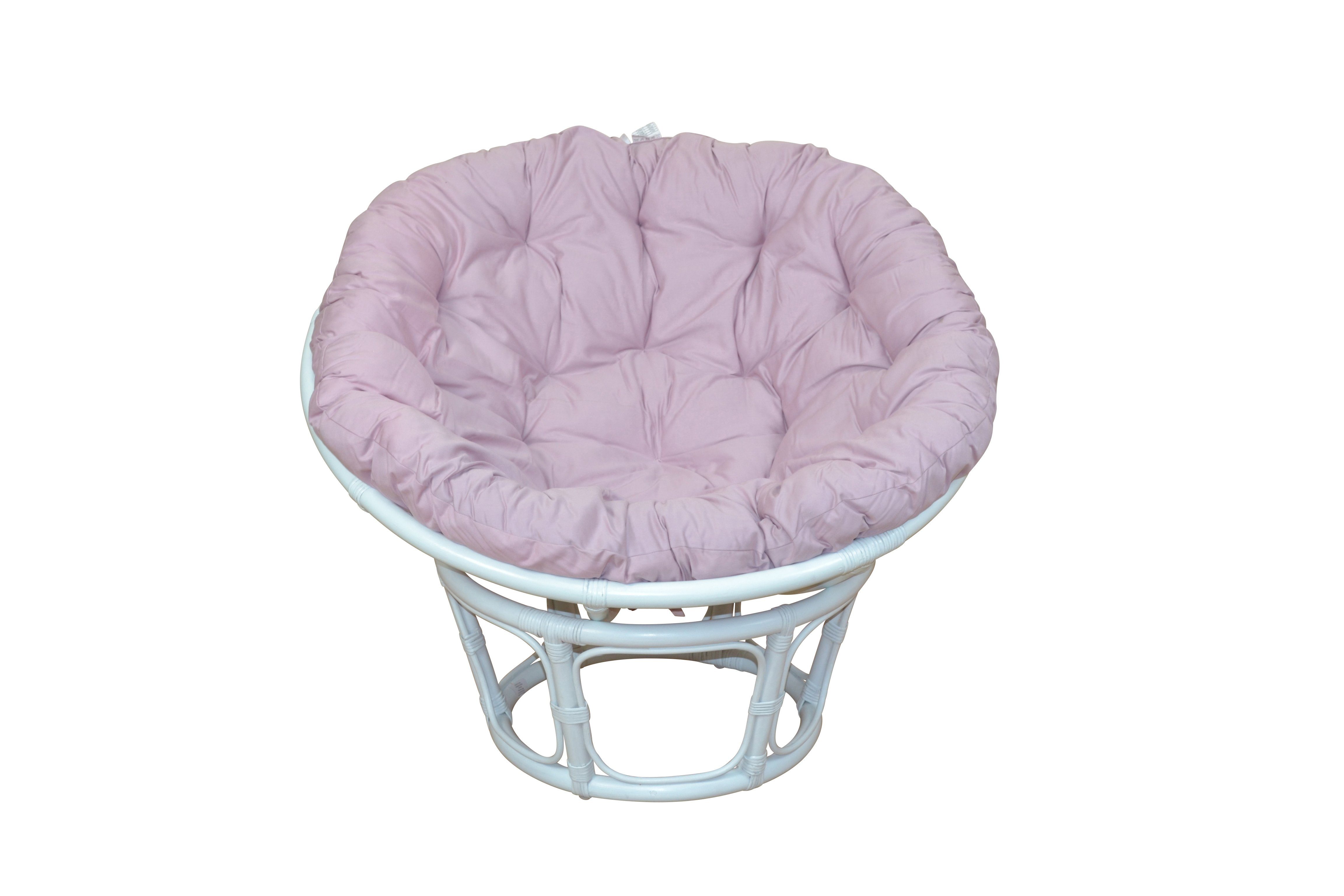 moebel-direkt-online Loungesessel Sessel (Papasansessel inklusive Kissenauflage, Rattansessel inklusive Kissenauflage) lila