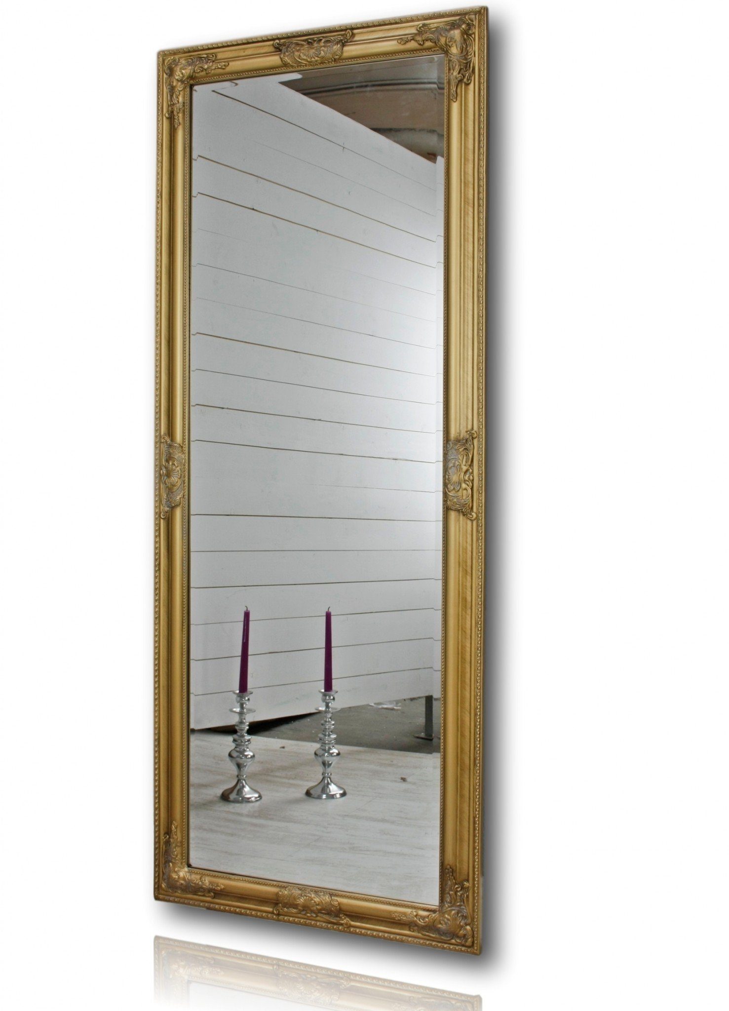 elbmöbel Wandspiegel Stil verziert Spiegel: 150x60x7 gold Wandspiegel gold barock 150cm, Spiegel cm Barock