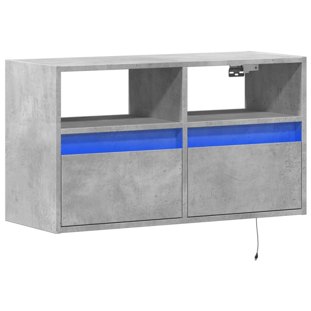 vidaXL TV-Wand TV-Wandschrank mit LED-Beleuchtung Betongrau günstig online kaufen