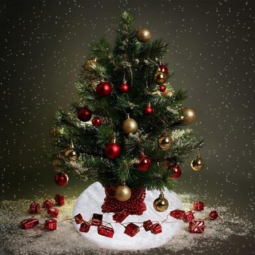 Lubgitsr Christbaumschmuck Weihnachtsbaum,Röcke Rund Plüsch Weihnachtsbaum Rock,Weiß (1-tlg)