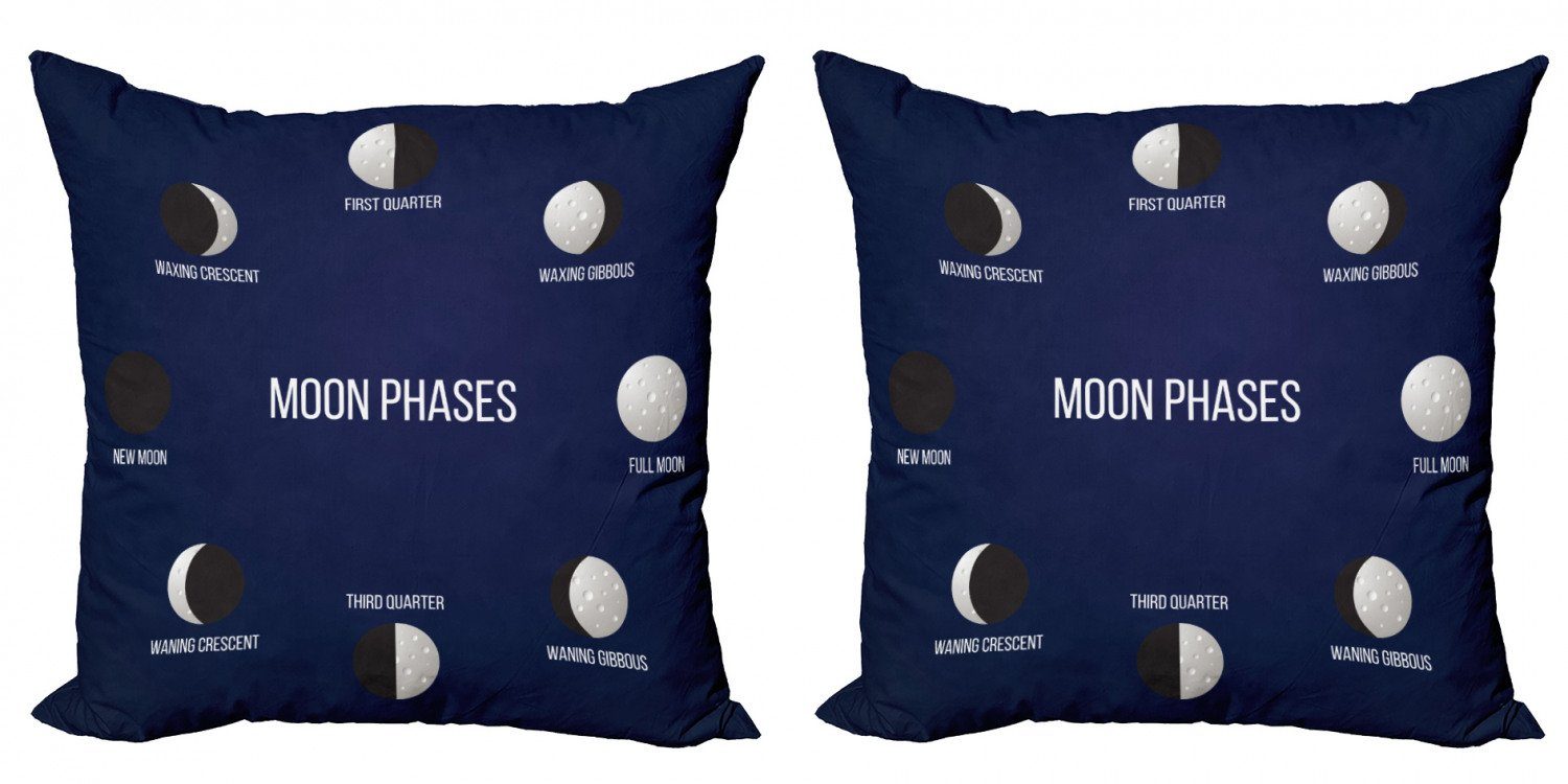 Kissenbezüge Modern Accent Doppelseitiger Digitaldruck, Abakuhaus (2 Stück), Halbmond Crescent Phase Astronomie