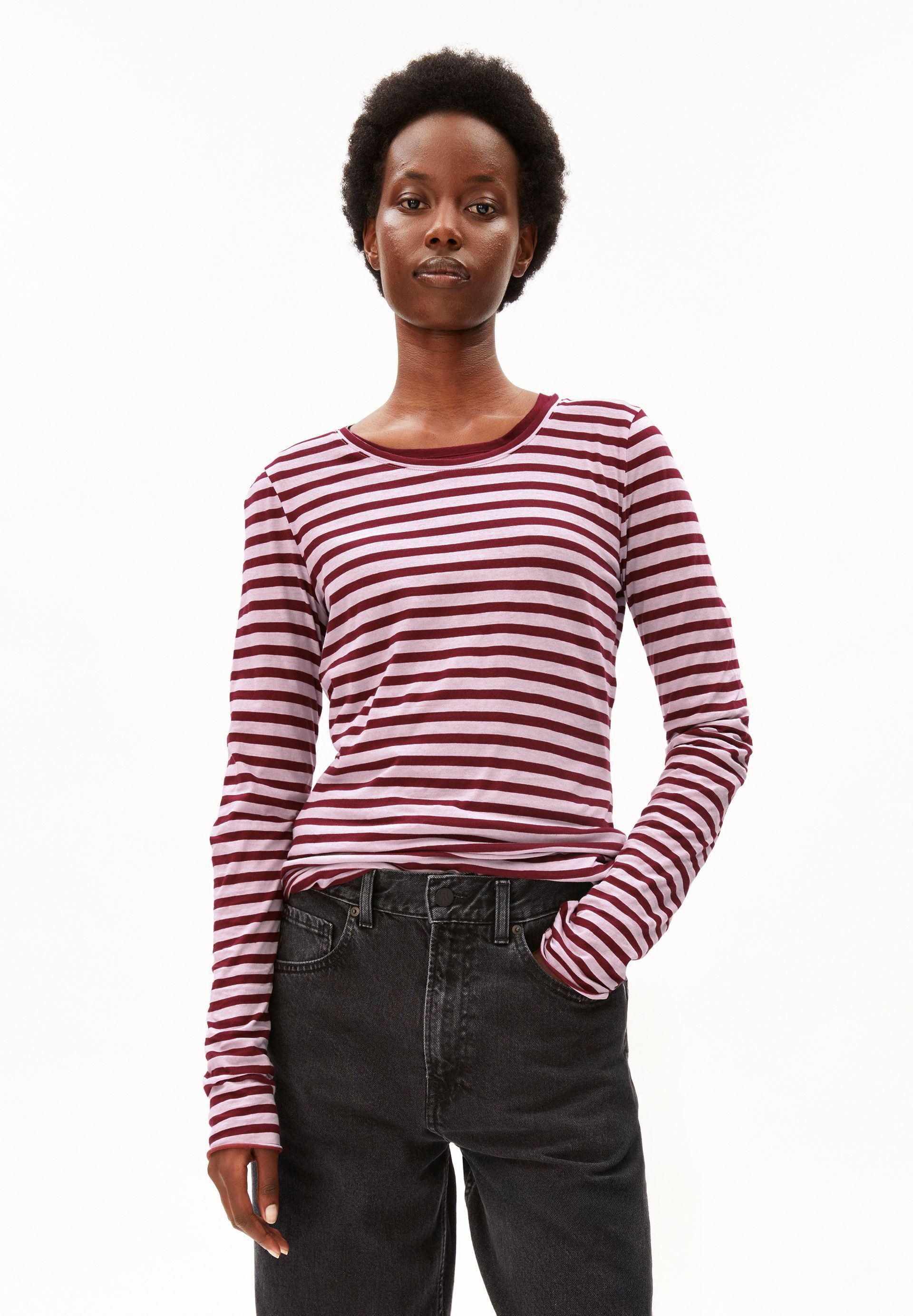 Armedangels Longsleeve EINIAARA STRIPES Longsleeve aus Bio-Baumwolle Slim Fit