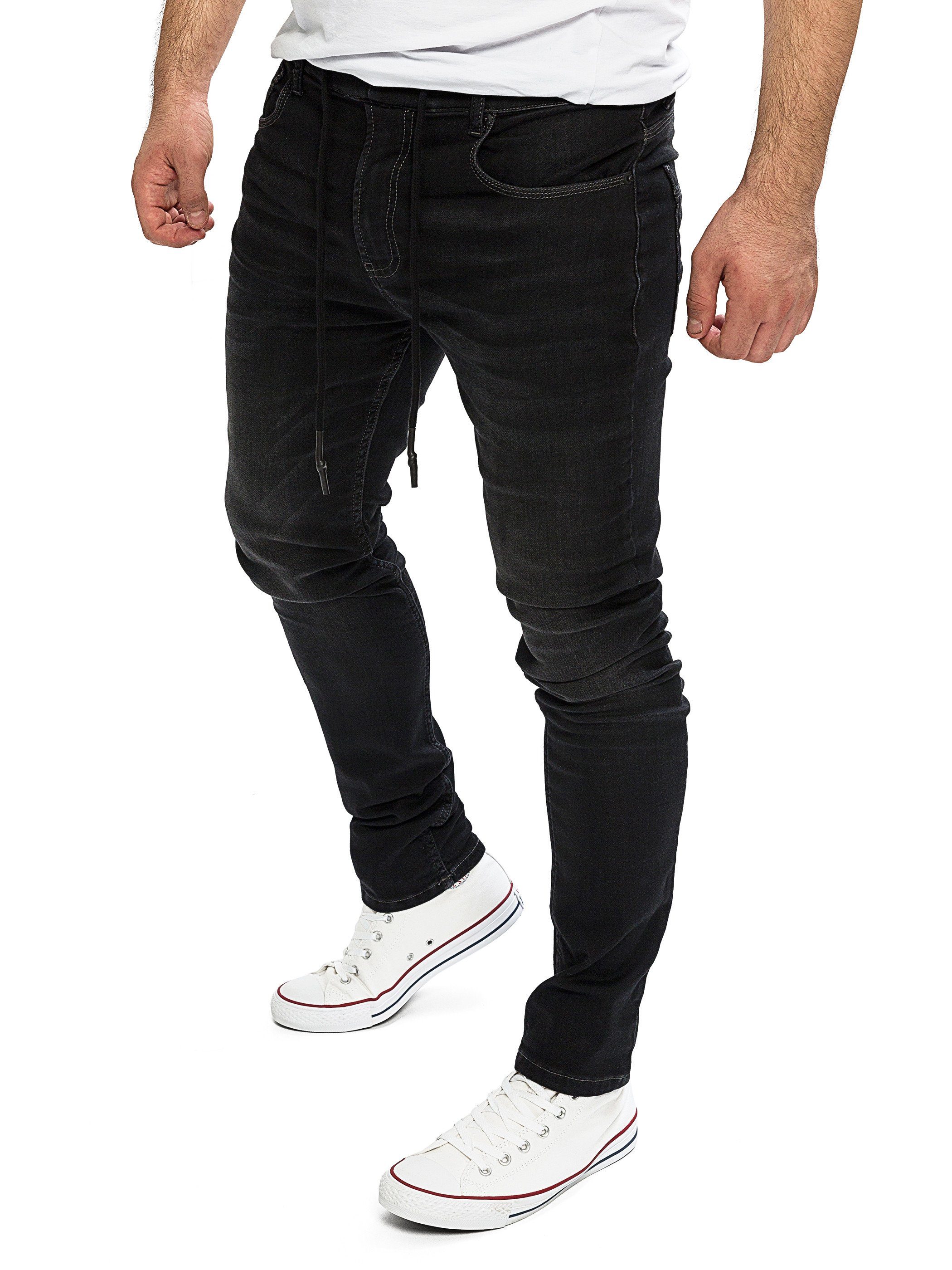 Meteorite Herren (Black 194008) Schmale Jeans, Erik Sweathose in Stretch-Anteil Schwarz Jeansoptik Yazubi Slim-fit-Jeans mit